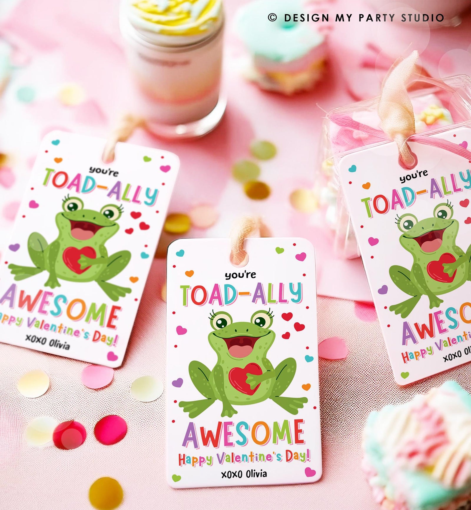 Editable You're Toad-Ally Awesome Valentines Day Gift Tag Valentine Frog Toad Goody Bag Favor Kids School Classroom Template Printable 0370