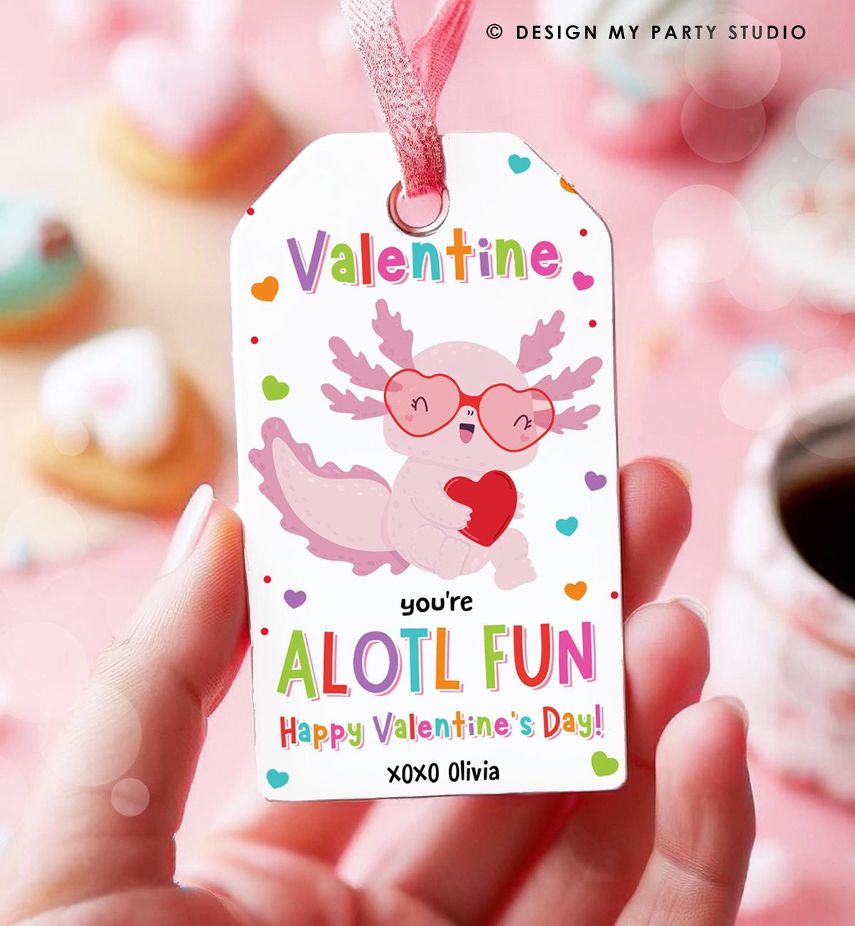 Editable Axolotl You&#39;re Alotl Fun Valentines Day Gift Tag Valentine Fish Ocean Goody Bag Favor Kids School Classroom Template Printable 0370