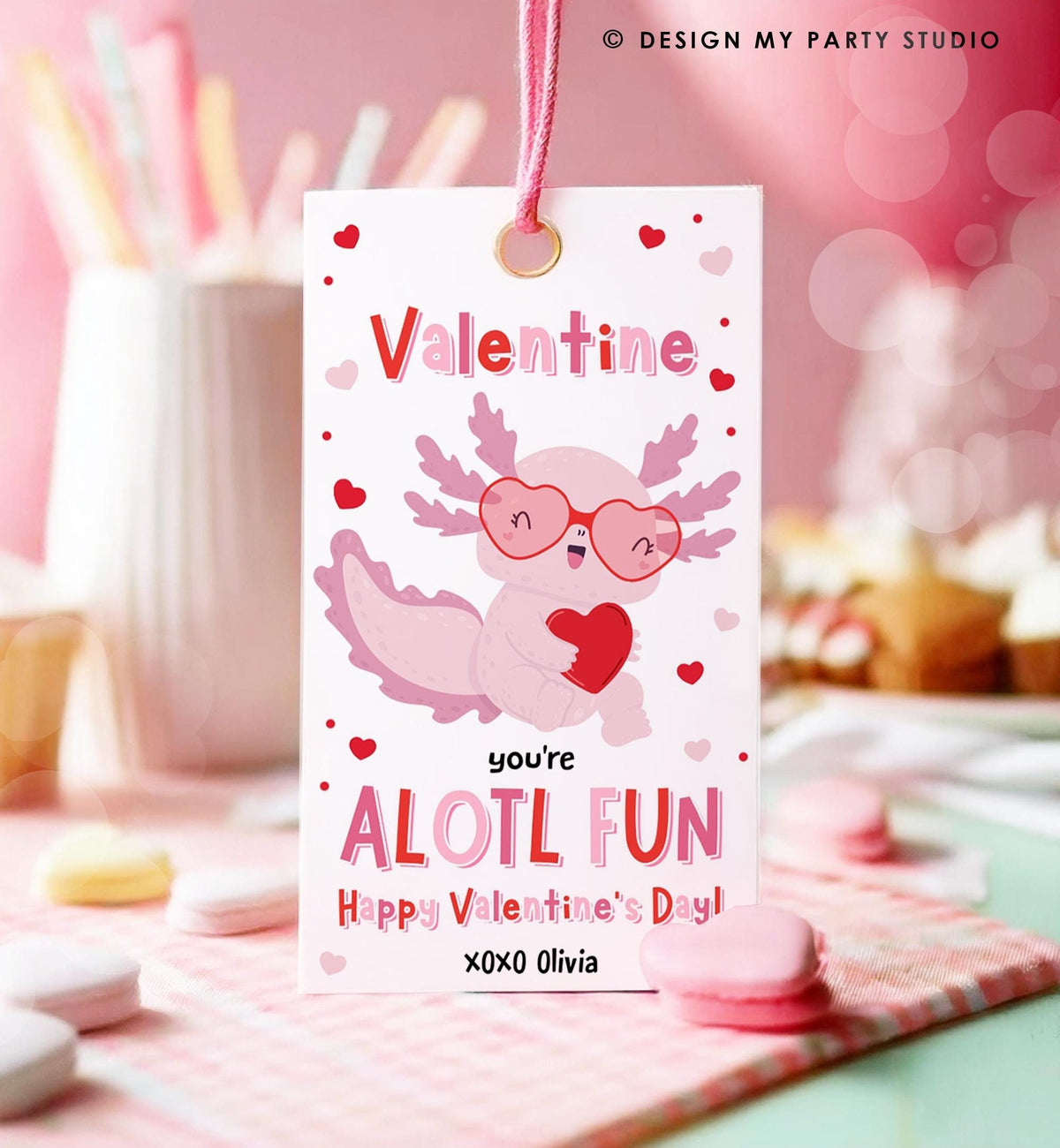 Editable Axolotl You&#39;re Alotl Fun Valentines Day Gift Tag Valentine Fish Ocean Goody Bag Favor Kids School Classroom Template Printable 0370