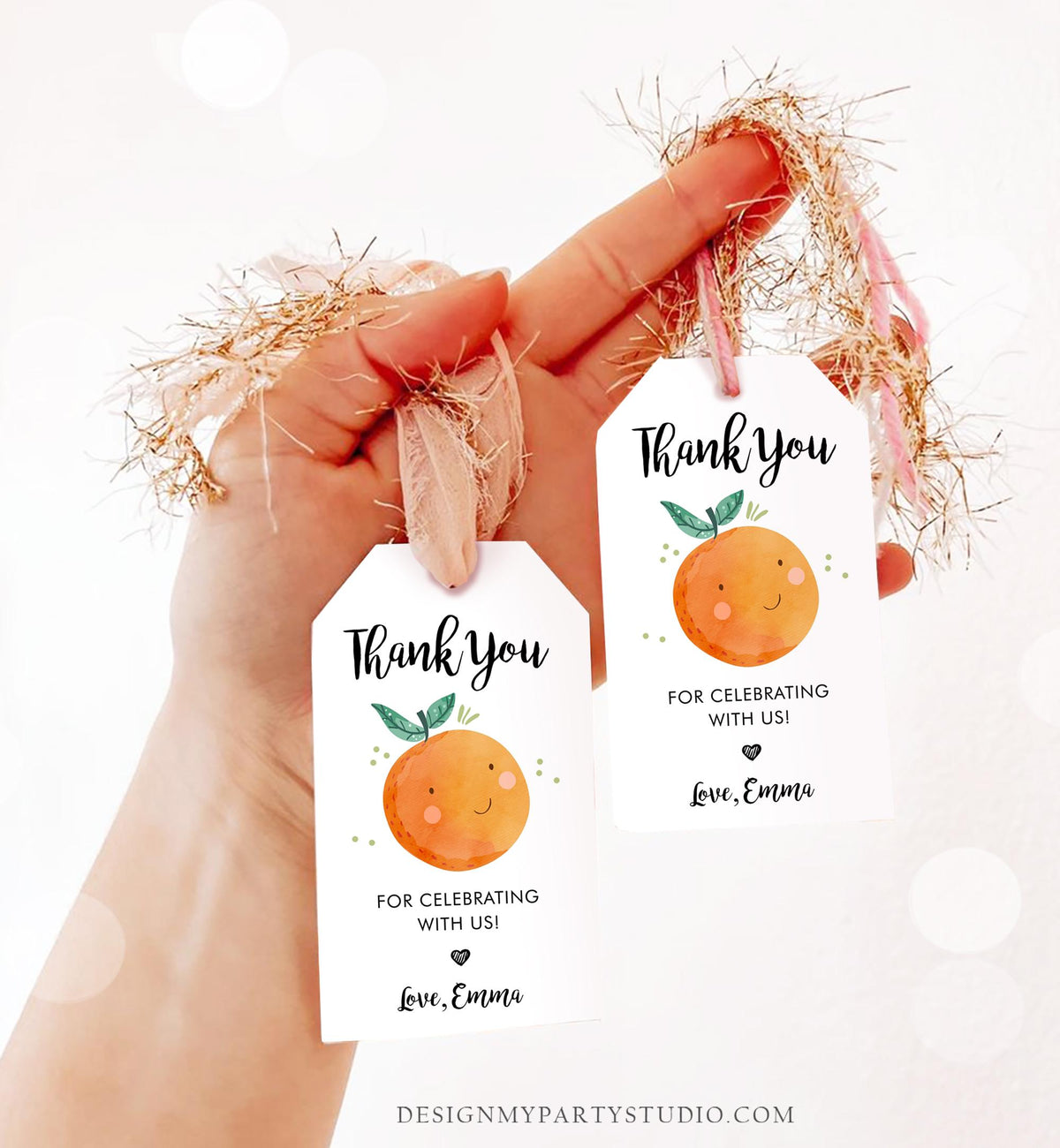Editable Little Cutie Favor Tag Birthday Party Baby Shower Orange Clementine Cutie Gift Tag Digital Download Template Printable 0330