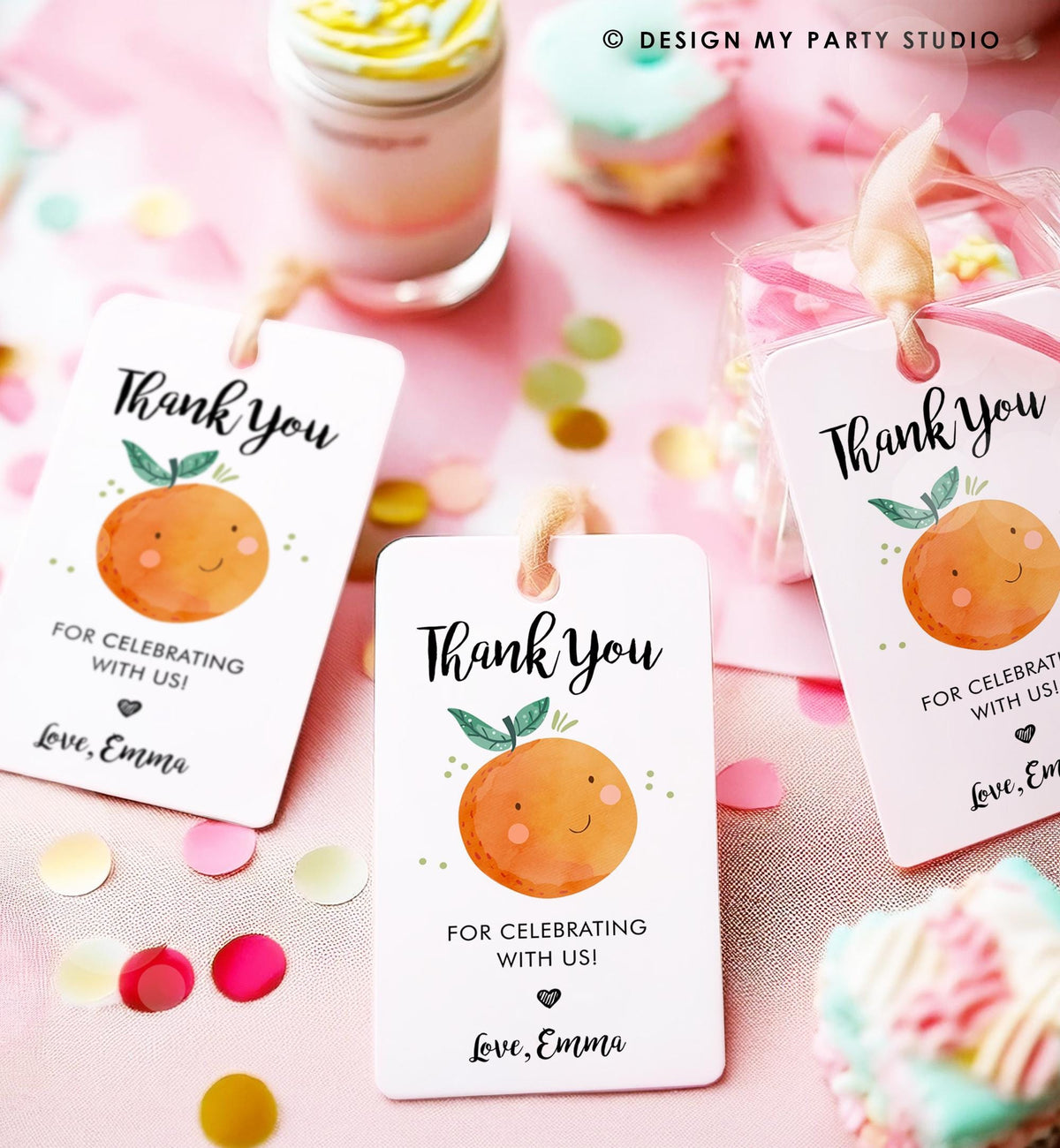 Editable Little Cutie Favor Tag Birthday Party Baby Shower Orange Clementine Cutie Gift Tag Digital Download Template Printable 0330