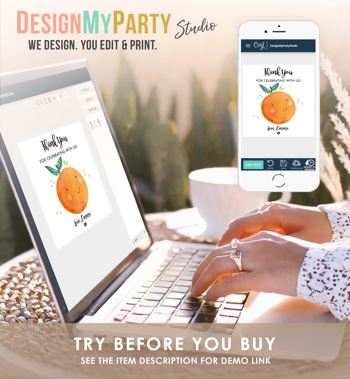 Editable Little Cutie Favor Tag Sticker Orange Clementine Birthday Baby Shower Gift Greenery Digital Download Template Printable 0330