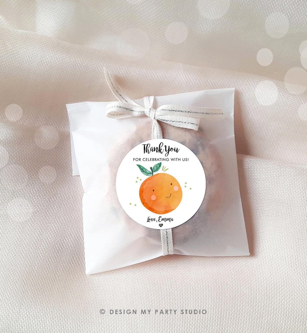 Editable Little Cutie Favor Tag Sticker Orange Clementine Birthday Baby Shower Gift Greenery Digital Download Template Printable 0330