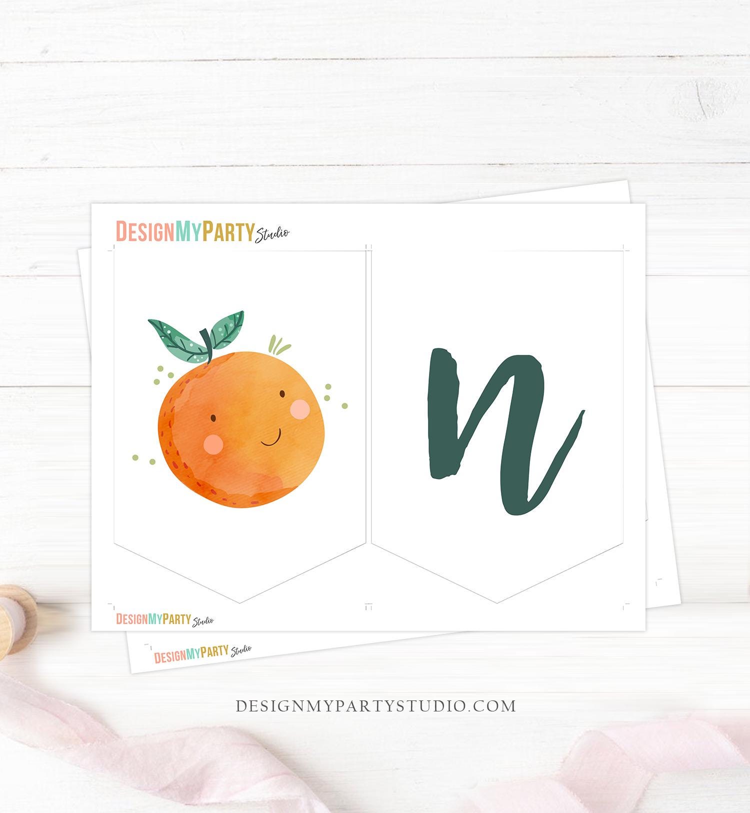 Little Cutie High Chair Banner Oranges 1st First Birthday Girl Boy High Chair ONE Banner Party Decor Cutie Citrus Digital Printable 0330