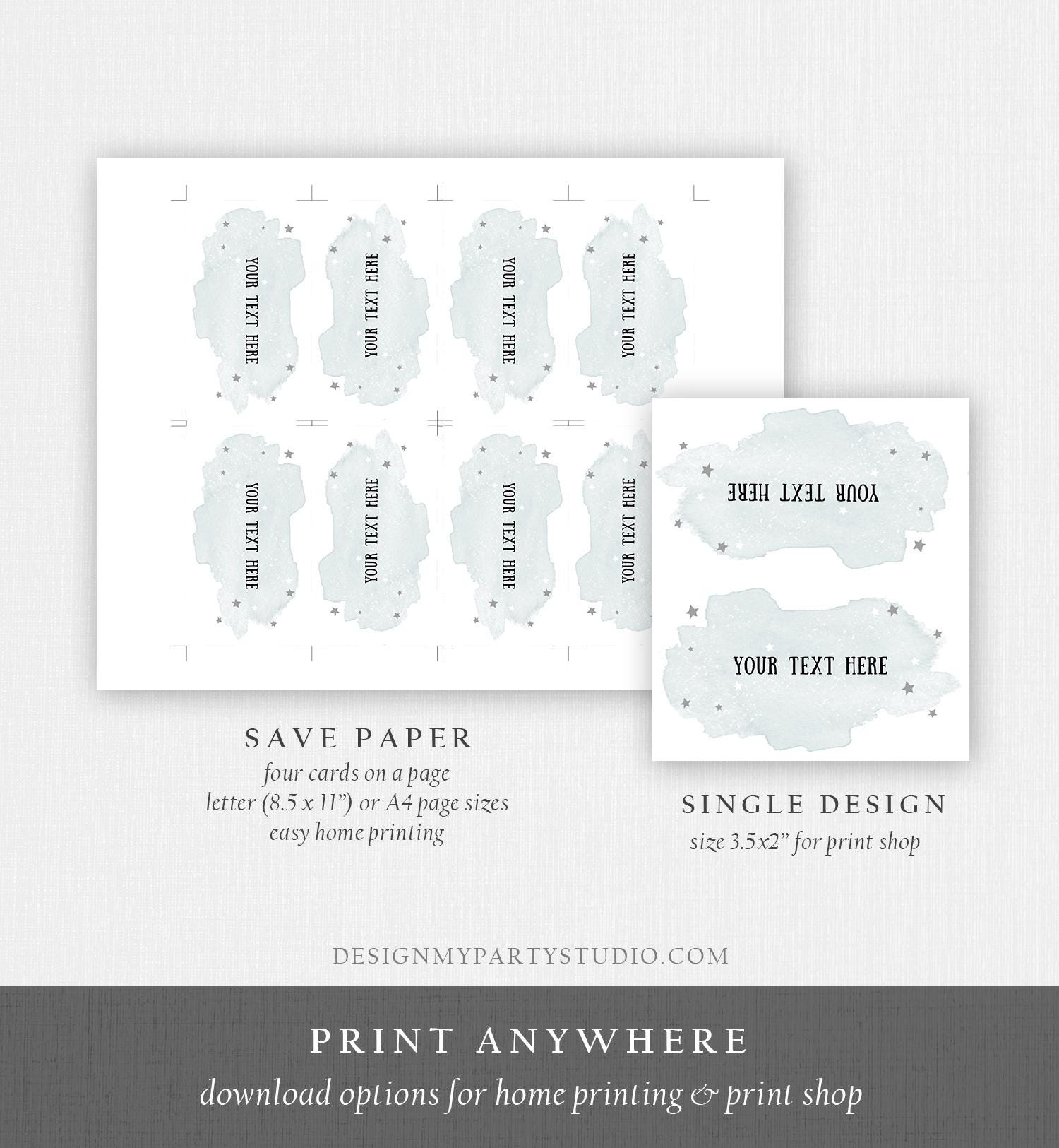 Editable Food Labels Outer Space Birthday Galaxy Food Labels Place Card Tent Insert Astronaut Around the Sun Silver Template Printable 0357