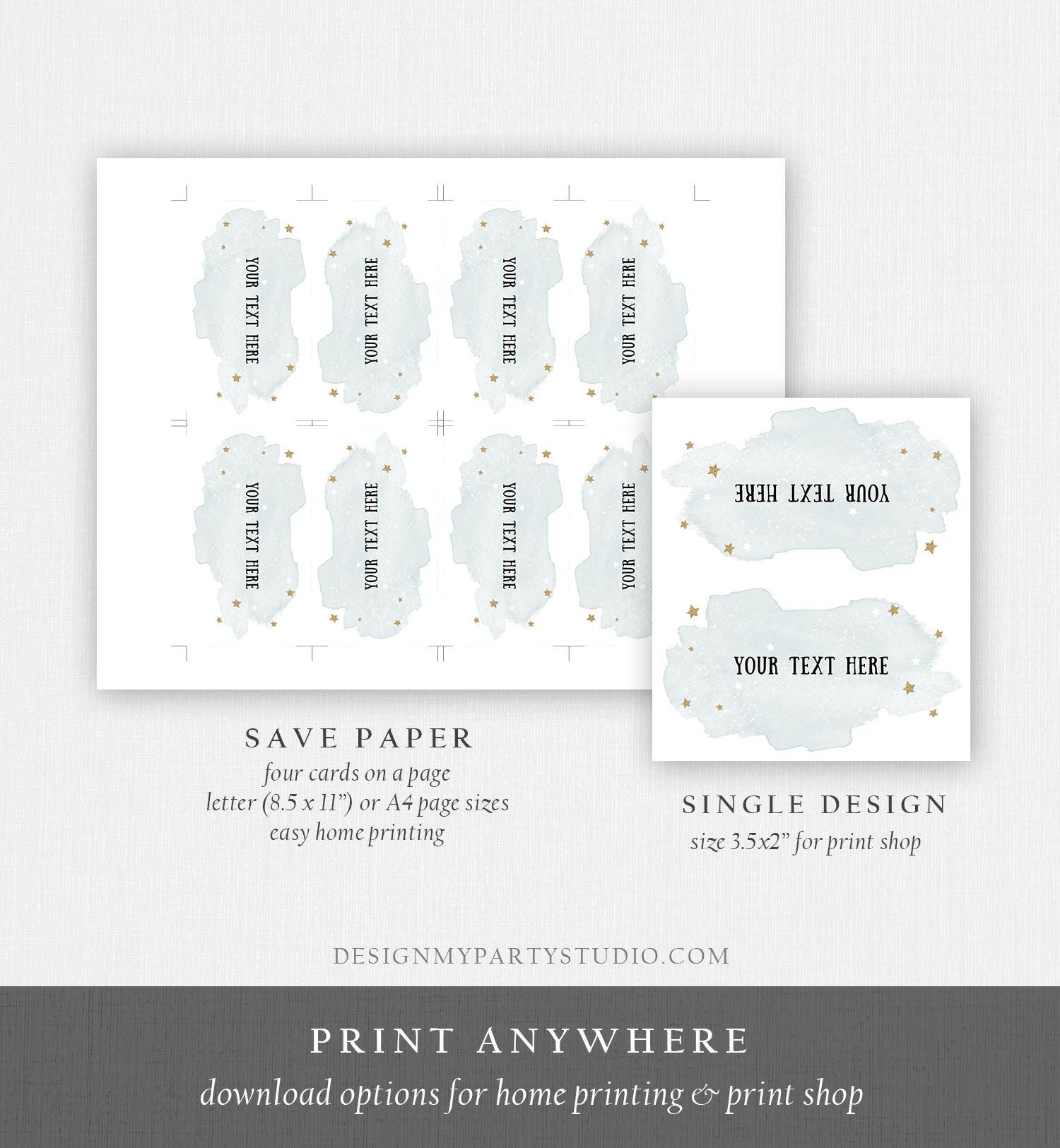 Editable Food Labels Outer Space Birthday Galaxy Food Labels Place Card Tent Insert Astronaut Around the Sun Gold Template Printable 0357