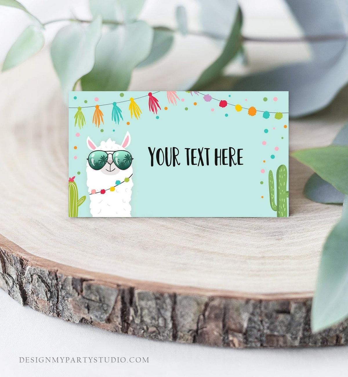 Editable Llama Food Labels Llama Place Card Tent Card Insert Card Llama Birthday Fiesta Party Mexican Boy Cactus Template Printable 0079