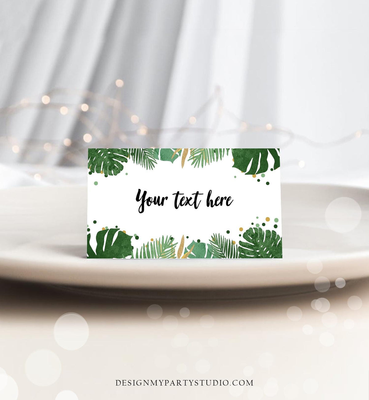 Editable Safari Tropical Food Label Girl Safari Birthday Place Card Tent Insert Beach Hawaiian Luau Digital Download Template Printable 0332