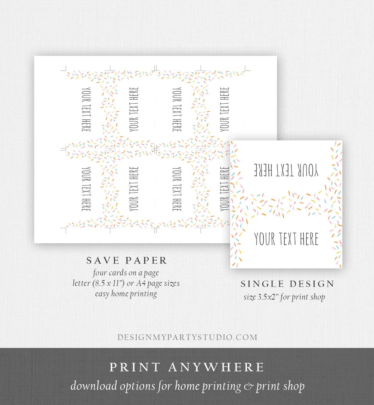 Editable Baby Sprinkle Food Labels Sprinkle Shower Place Card Tent Card Insert Card Sprinkle Baby Shower Digital Template Printable 0216