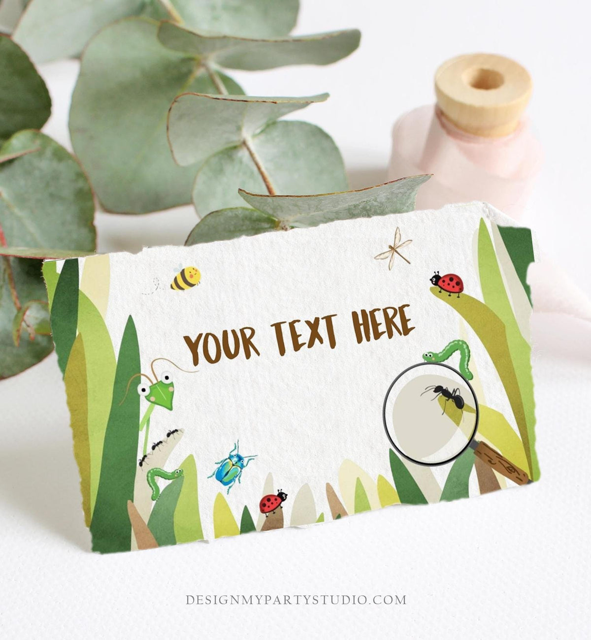 Editable Food Labels Bug Birthday Insect Party Place Card Tent Card Insert Card Bug Boy Bug hunt Bug Party Outdoor Template Printable 0090
