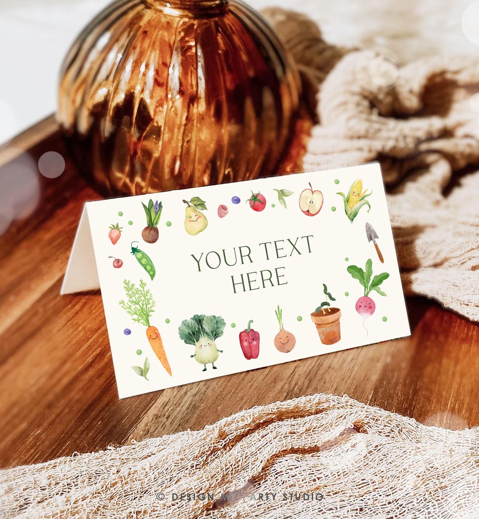 Editable Little Sprout Food Labels Locally Grown Baby Shower Birthday Party Fruits Vegetables Farmers Market Card Digital Template 0544