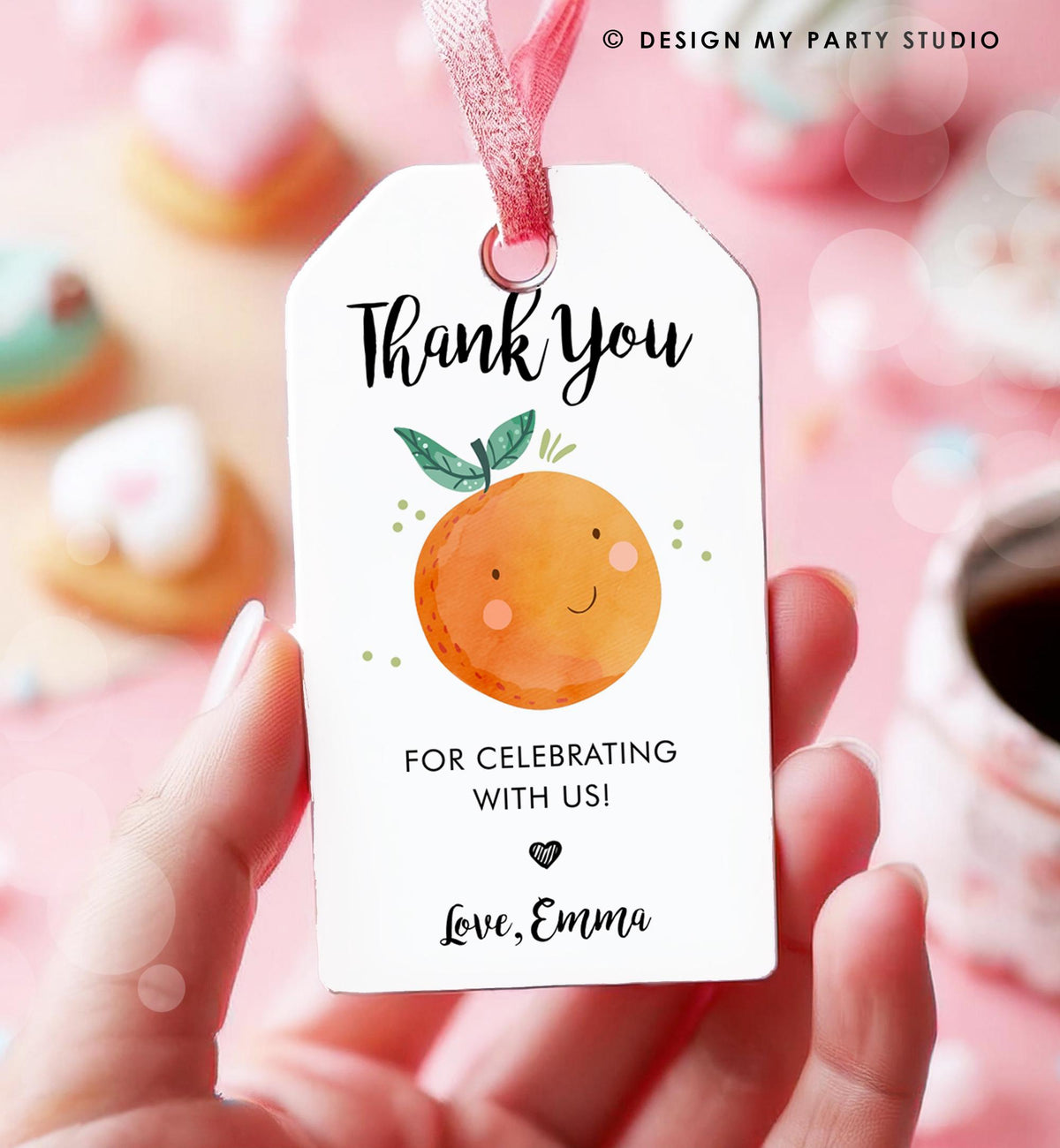 Editable Little Cutie Favor Tag Birthday Party Baby Shower Orange Clementine Cutie Gift Tag Digital Download Template Printable 0330
