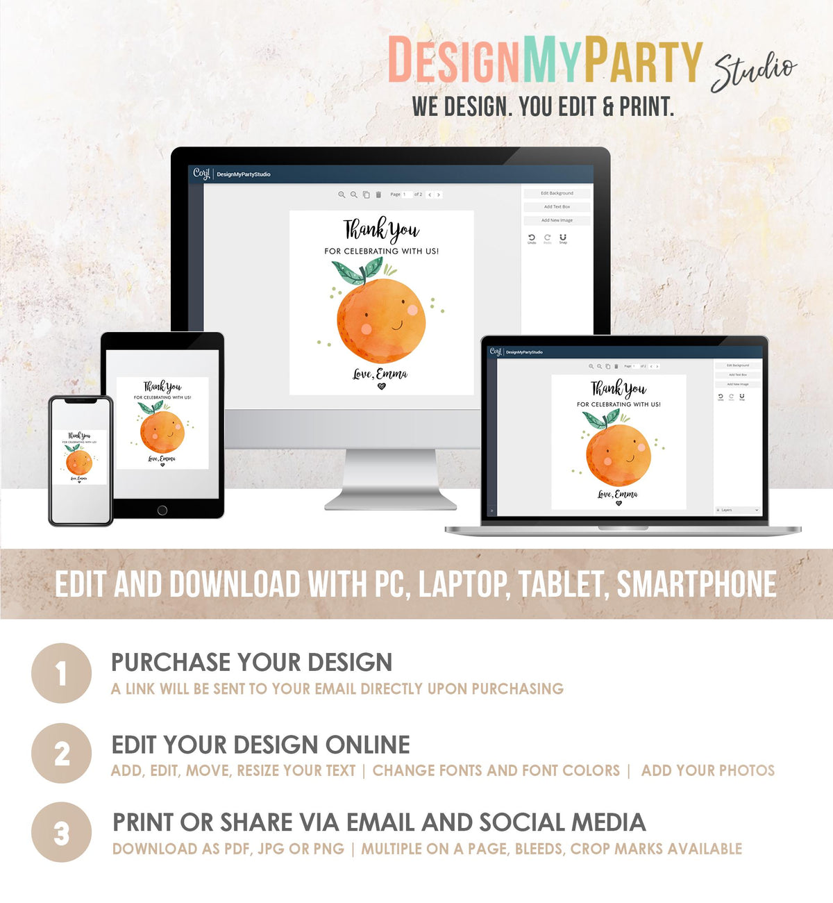 Editable Little Cutie Favor Tag Sticker Orange Clementine Birthday Baby Shower Gift Greenery Digital Download Template Printable 0330