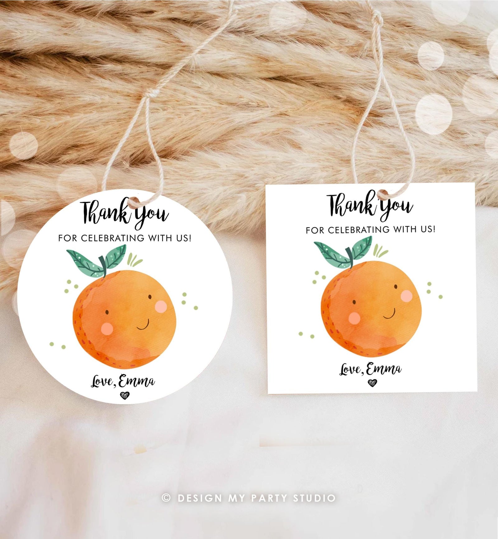 Editable Little Cutie Favor Tag Sticker Orange Clementine Birthday Baby Shower Gift Greenery Digital Download Template Printable 0330