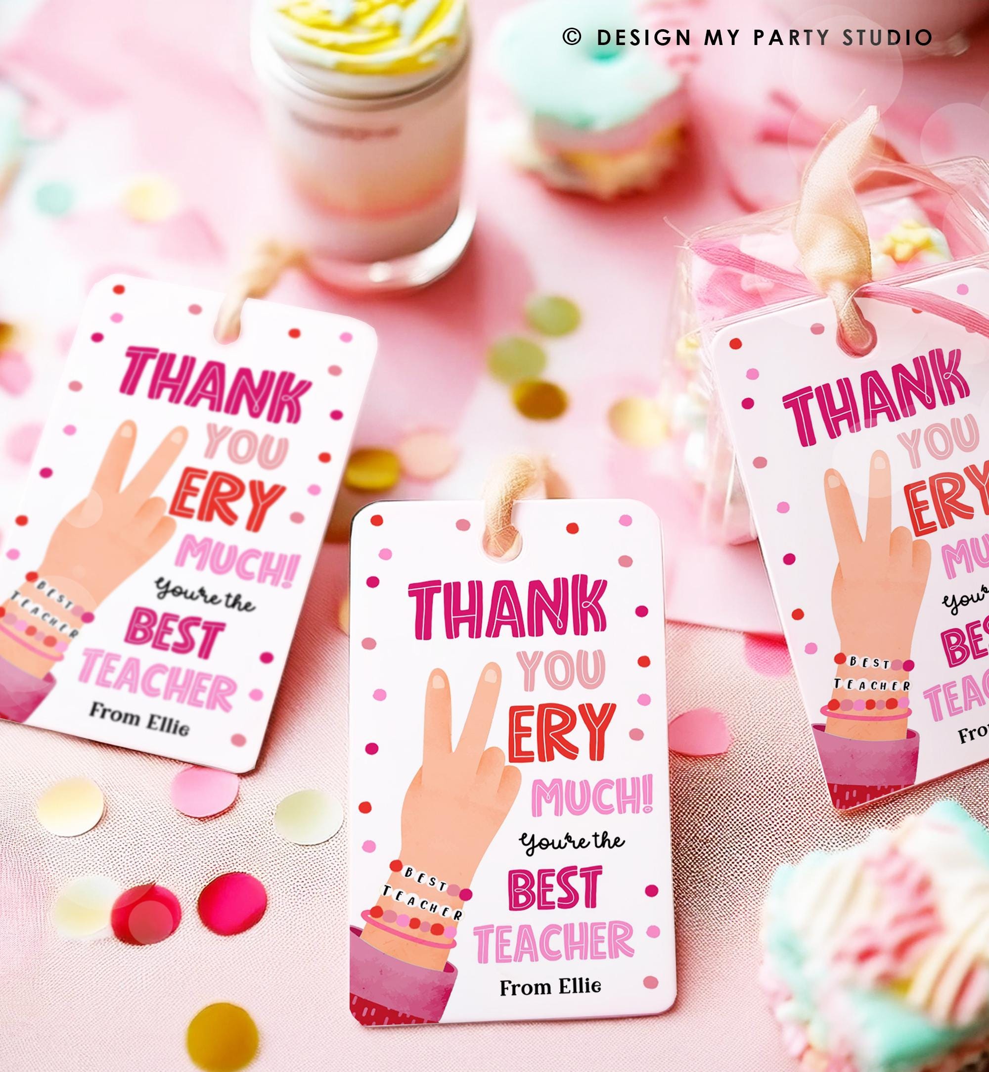 Editable Friendship Bracelet Teacher Appreciation Tag In Our Teacher Classroom School Favor Tag Era Gift Digital Template Printable 0464