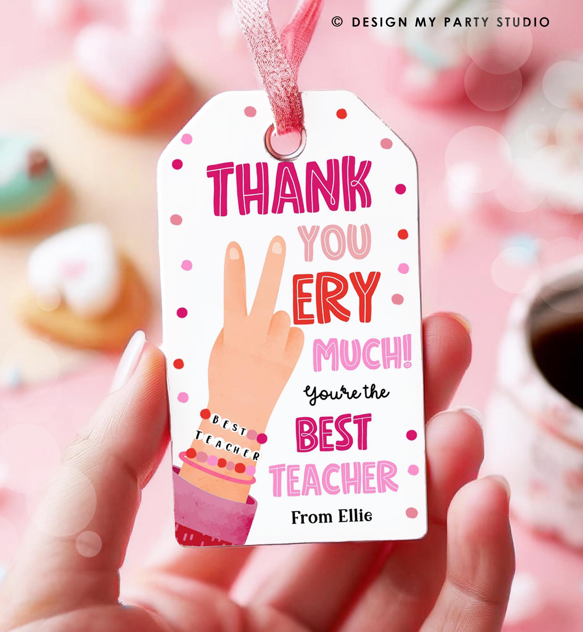 Editable Friendship Bracelet Teacher Appreciation Tag In Our Teacher Classroom School Favor Tag Era Gift Digital Template Printable 0464