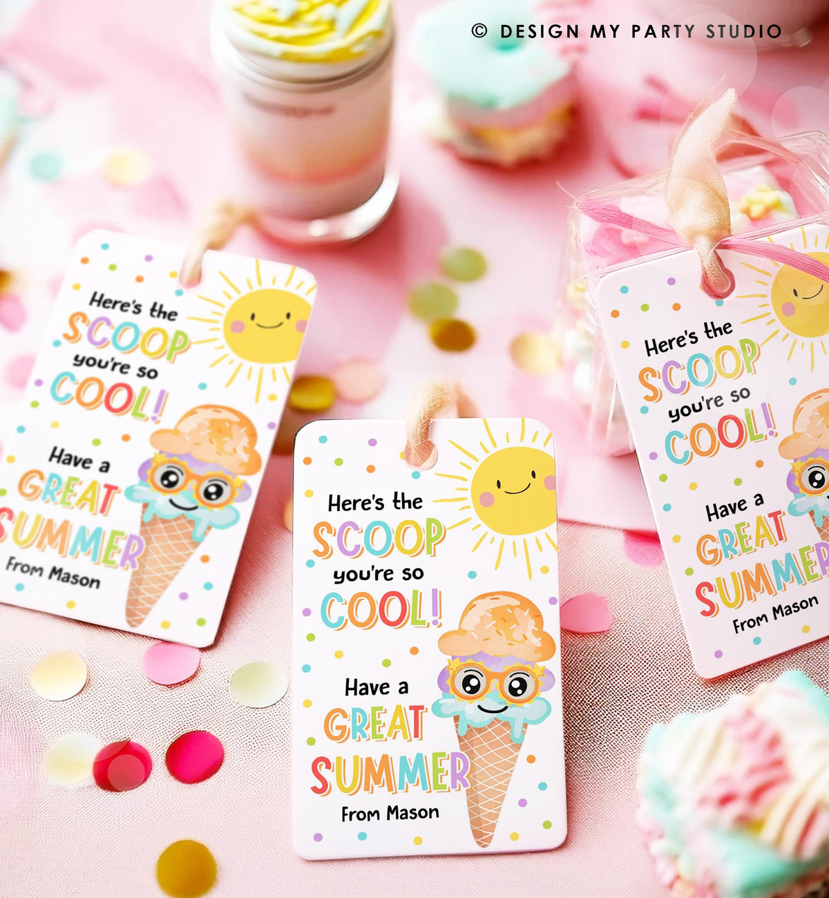 Editable Summer Ice Cream Teacher Appreciation Tag Kids End Of School Year Here&#39;s the Scoop Employee Nurse Digital Template Printable 0464
