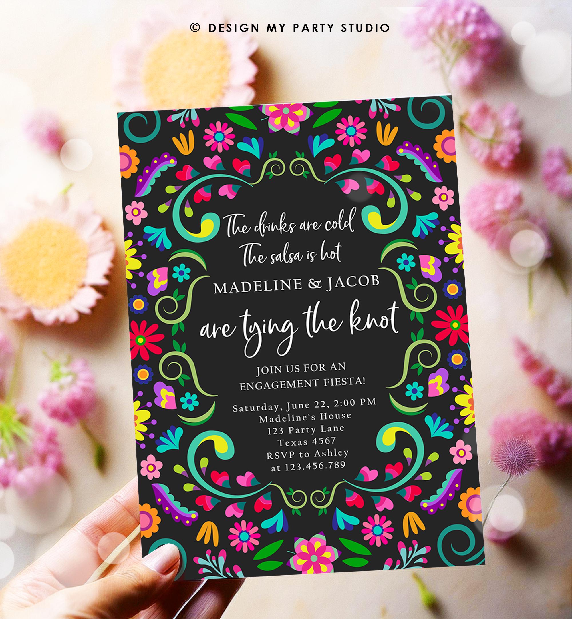 Editable Fiesta Engagement Invitation Mexico Couples Shower Bridal Mexico Wedding Shower Floral Digital Evite Template Printable 0466