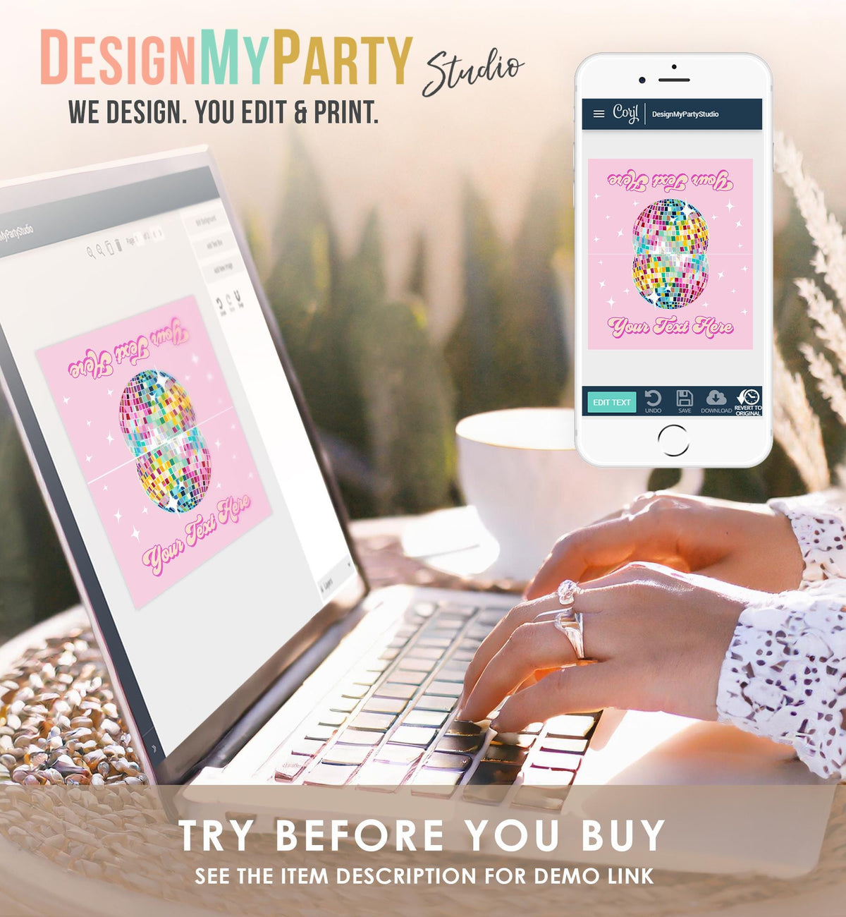 Editable Disco Food Label Let&#39;s Disco 70s Party Birthday Shower Place Card Tent Buffet Pink Girl Retro Digital Template Printable 0501