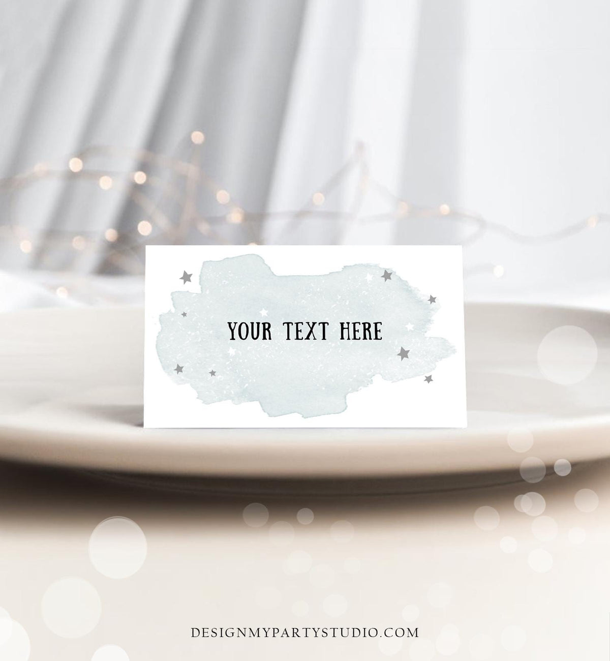 Editable Food Labels Outer Space Birthday Galaxy Food Labels Place Card Tent Insert Astronaut Around the Sun Silver Template Printable 0357