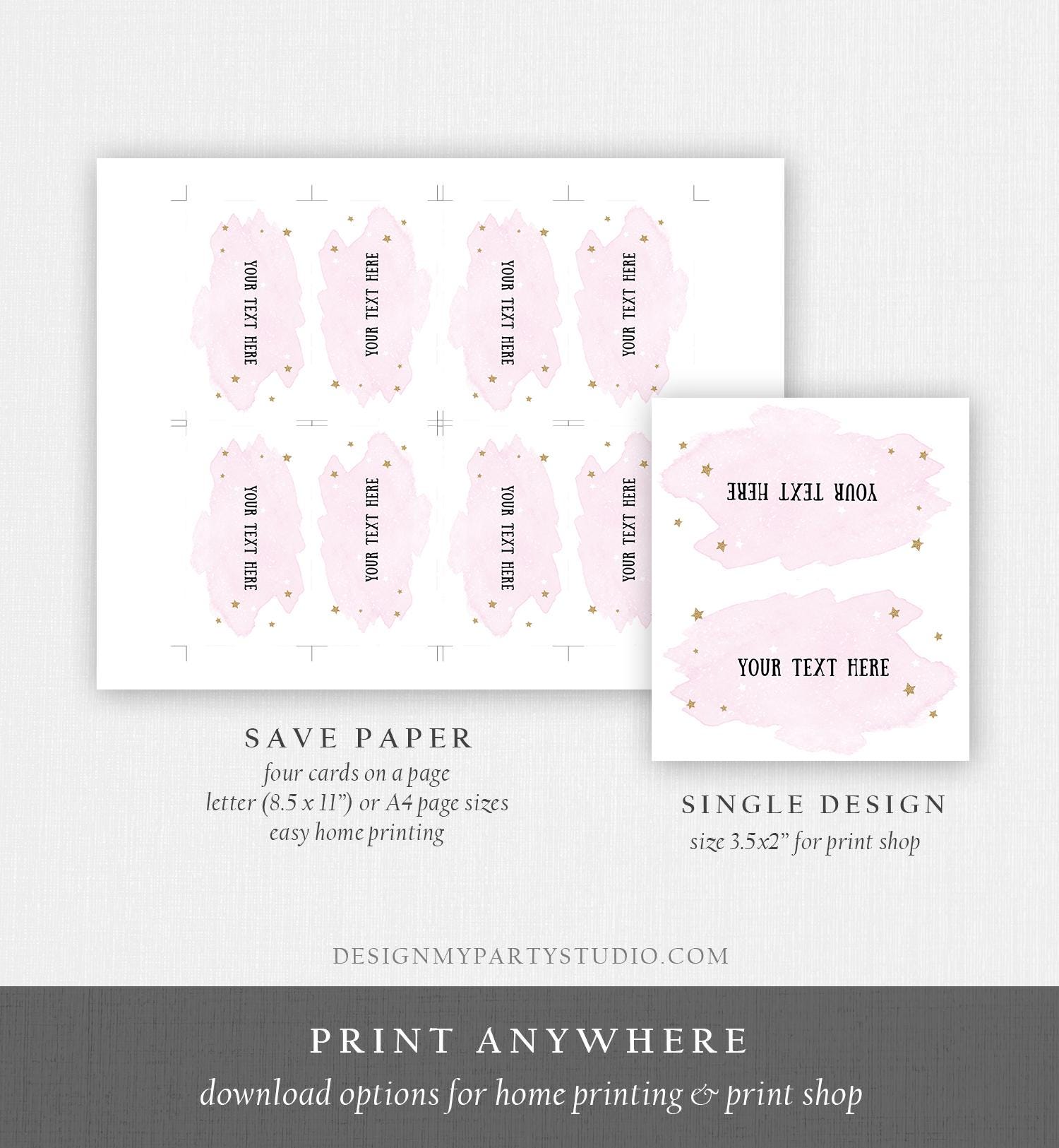 Editable Food Labels Outer Space Birthday Galaxy Food Labels Place Card Tent Insert Astronaut Around the Sun Gold Template Printable 0357