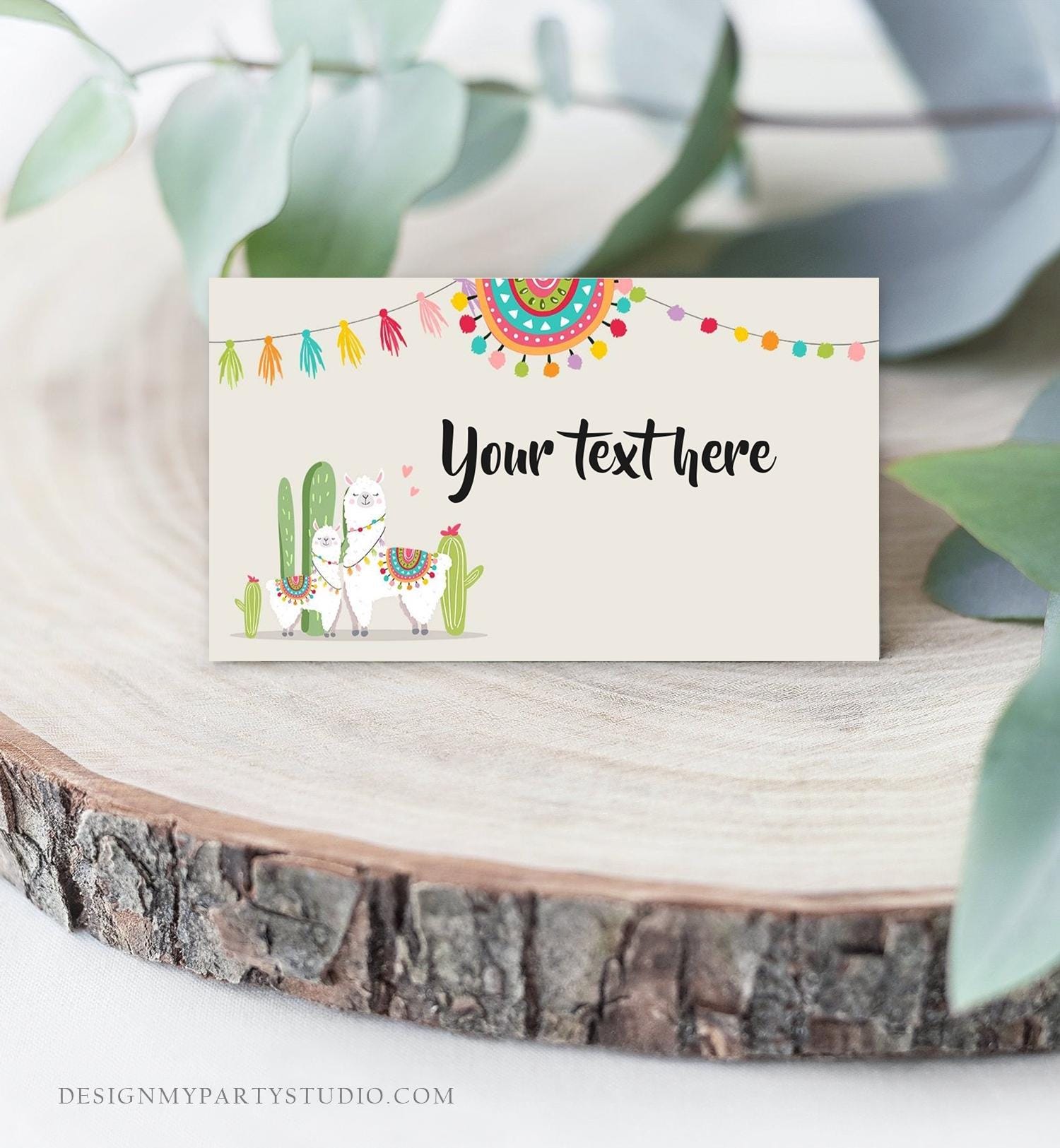 Editable Llama Food Label Llama Fiesta Mexican Place Card Birthday Party Baby Shower Tent Card Insert Gender Neutral Template Printable 0079