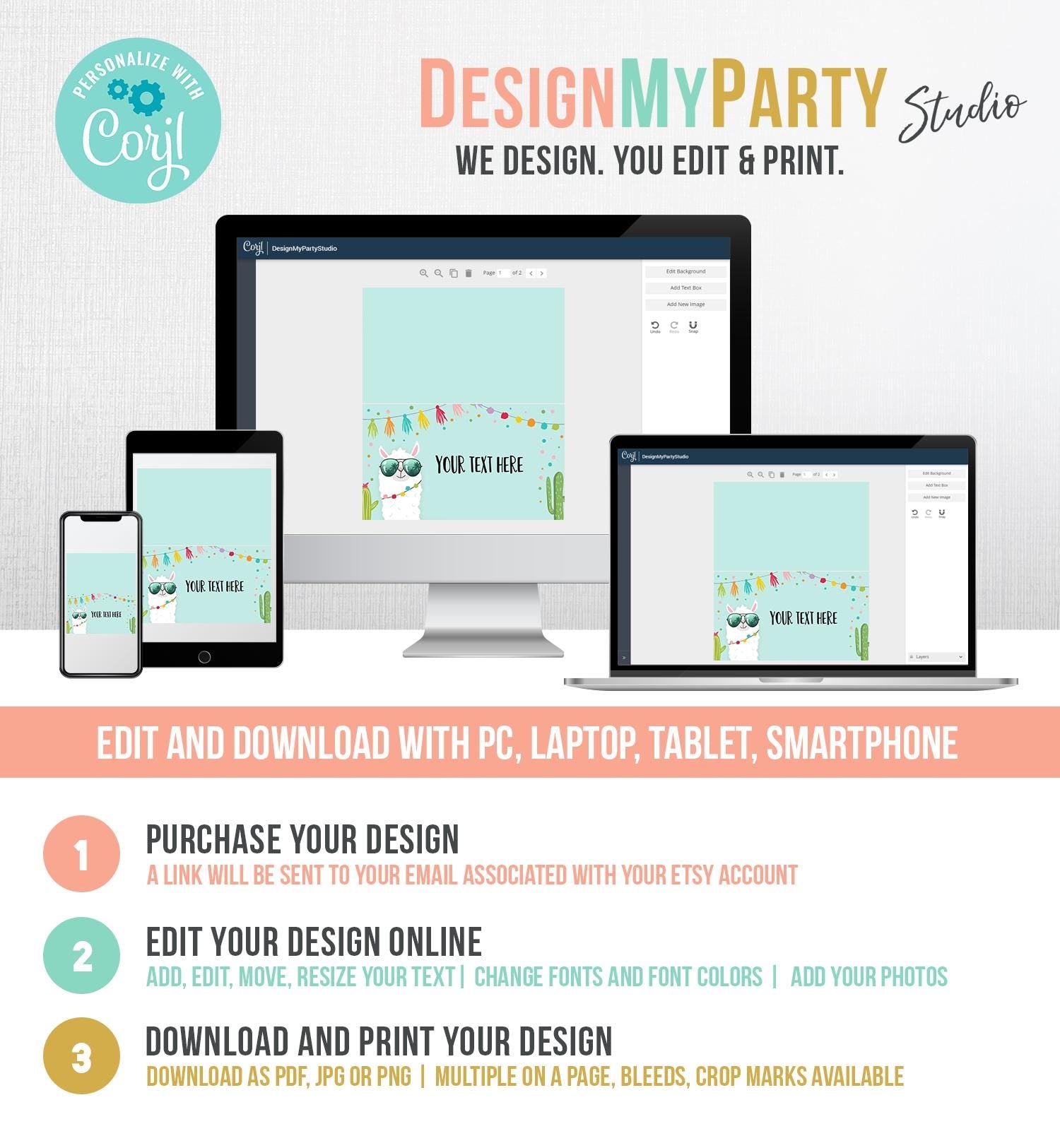 Editable Llama Food Labels Llama Place Card Tent Card Insert Card Llama Birthday Fiesta Party Mexican Boy Cactus Template Printable 0079