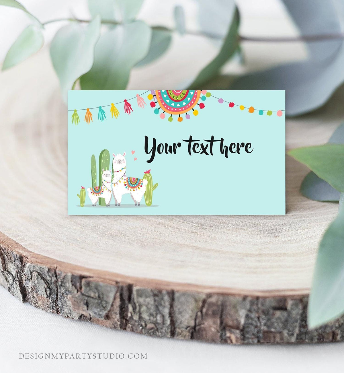 Editable Llama Food Label Llama Fiesta Mexican Place Card Birthday Party Baby Shower Tent Card Insert Gender Neutral Template Printable 0079