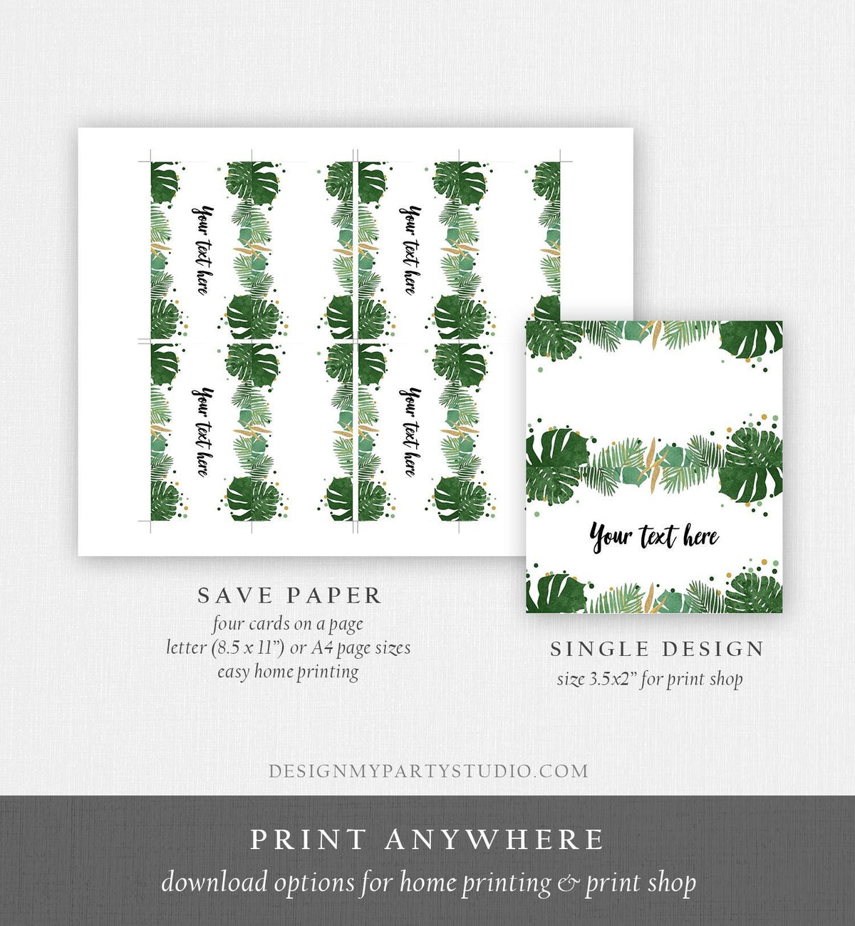 Editable Safari Tropical Food Label Girl Safari Birthday Place Card Tent Insert Beach Hawaiian Luau Digital Download Template Printable 0332