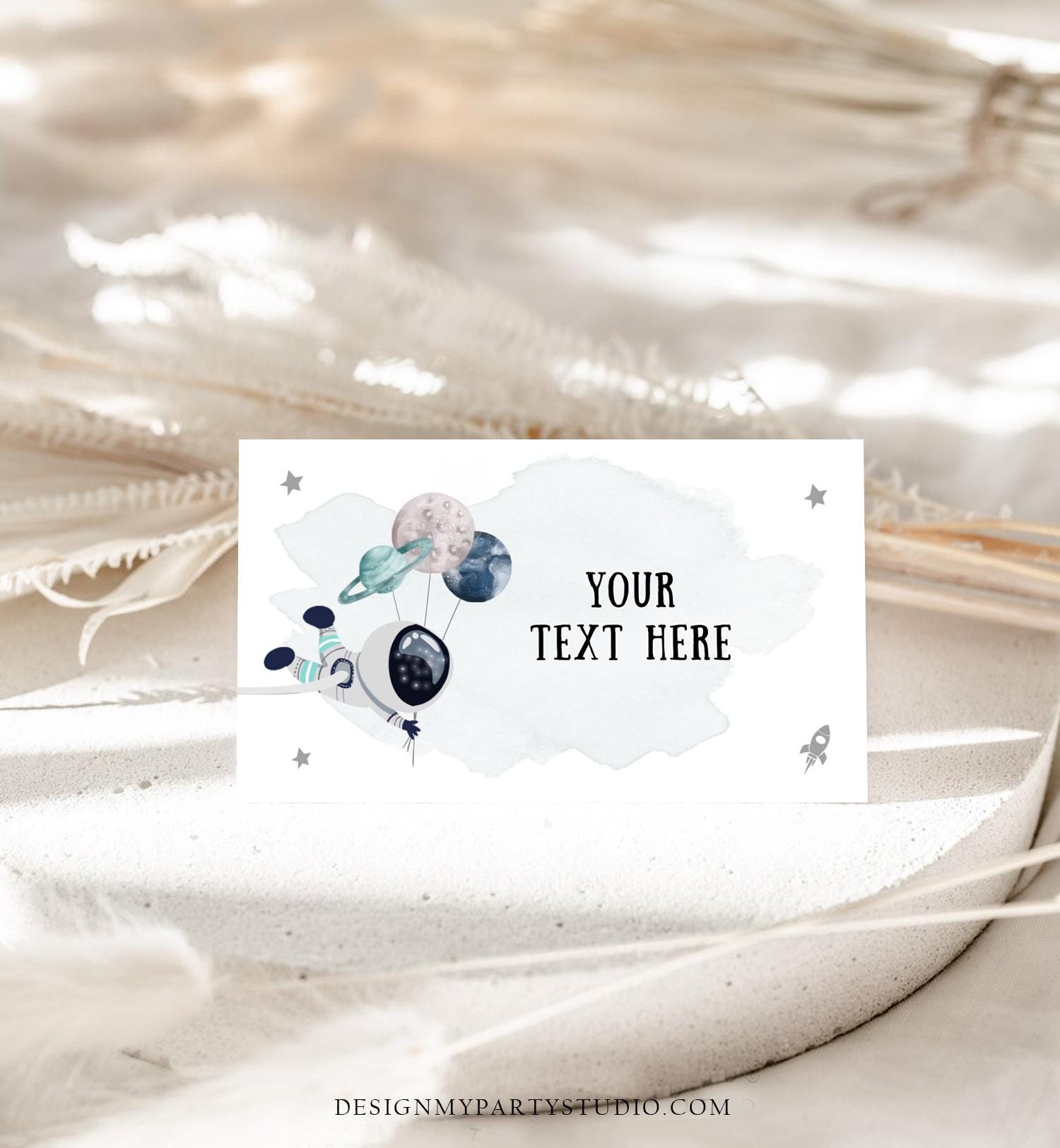 Editable Food Labels Outer Space Astronaut Birthday Galaxy Food Labels Place Card Tent Insert Blue Silver Digital Template Printable 0366