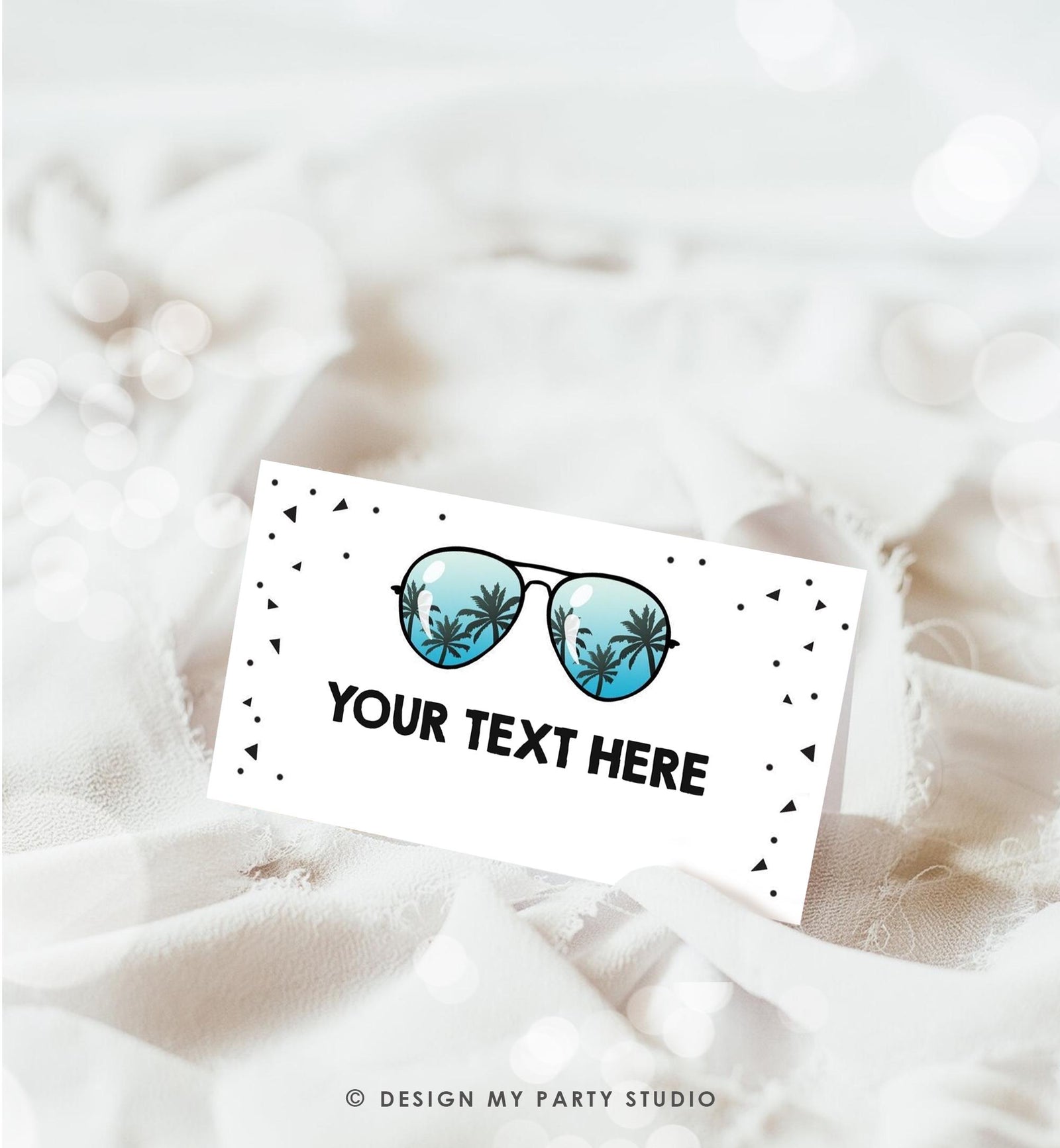 Editable Two Cool Food Label Sunglasses Place Card Tent Card Insert Card 2nd Birthday Summer Pool Party Digital Template Printable 0136