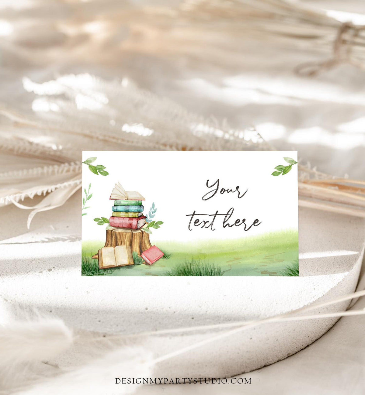 Editable Storybook Food Labels Book Themed Place Card Tent Card Insert Card Book Baby Shower Decor Neutral Digital Template Printable 0427