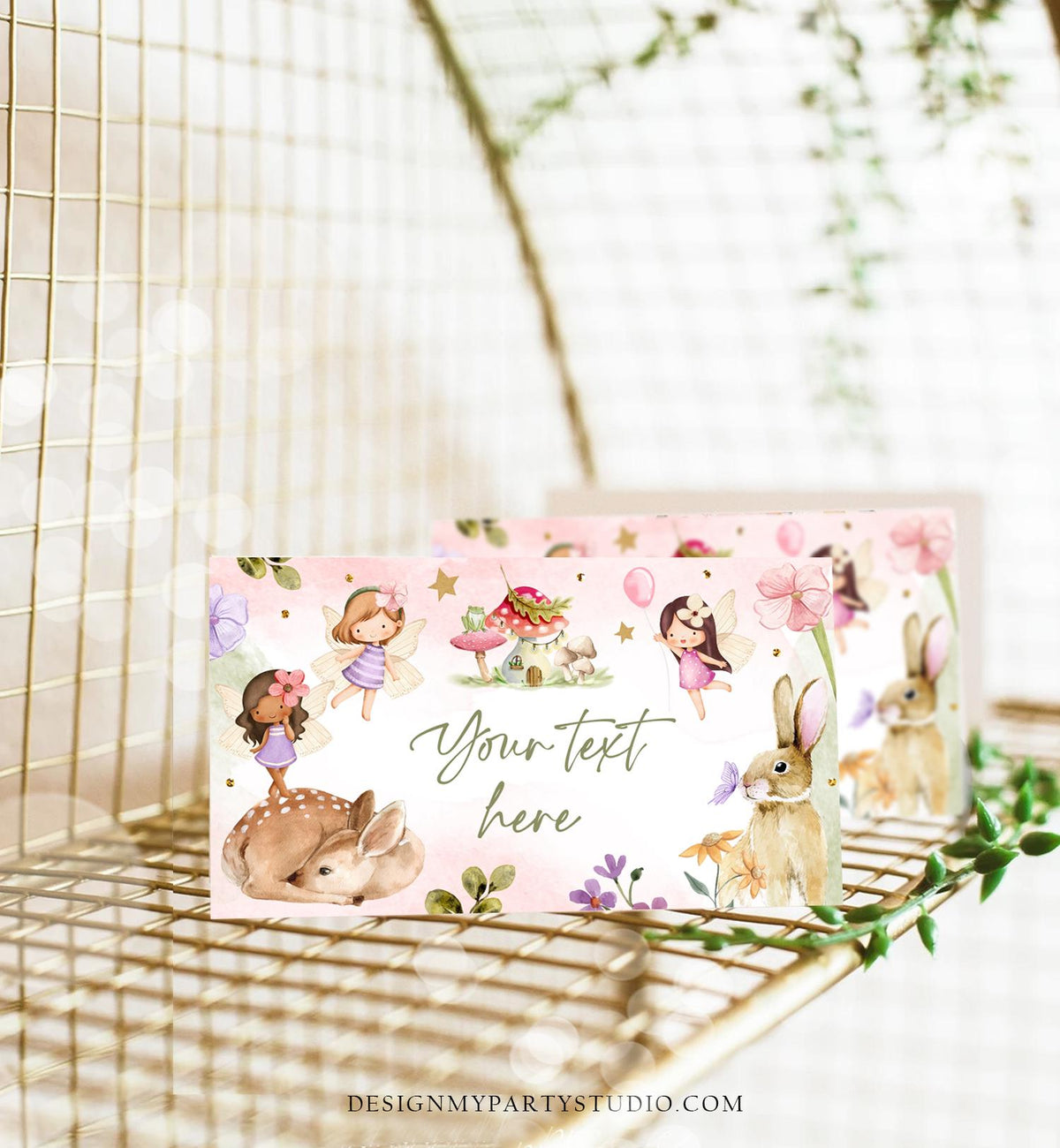 Editable Fairy Garden Food Labels Fairy Birthday Place Card Tent Card Insert Card Magical Fairy Forest Girl Printable Template Digital 0438