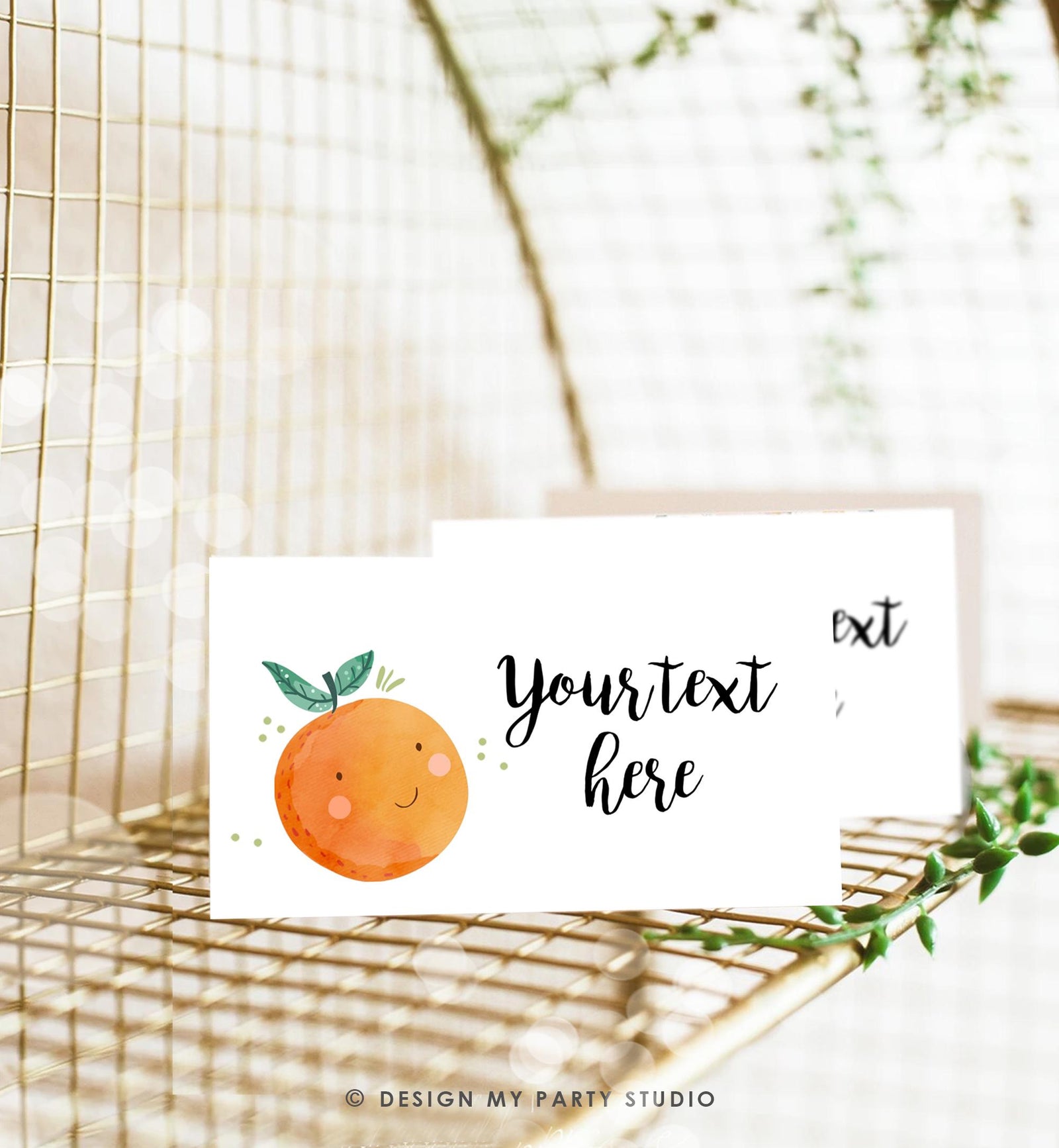 Editable Little Cutie Food Label Cutie Place Card Tent Folded Cutie Birthday Baby Shower Clementine Orange Digital Template Printable 0330