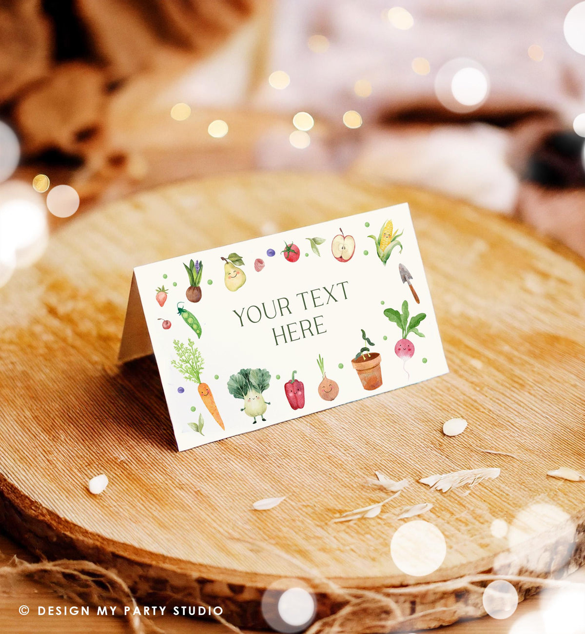 Editable Little Sprout Food Labels Locally Grown Baby Shower Birthday Party Fruits Vegetables Farmers Market Card Digital Template 0544