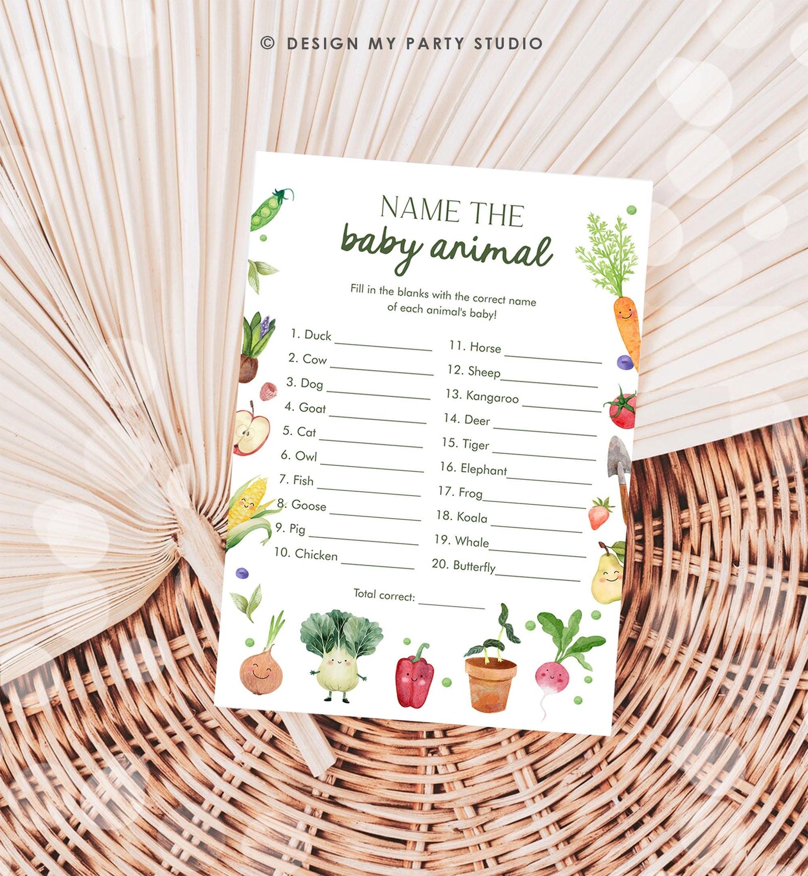 Editable Locally Grown Baby Shower Games Bundle Little Sprout Shower Farmers Market Gender Neutral Digital Download Template Printable 0544