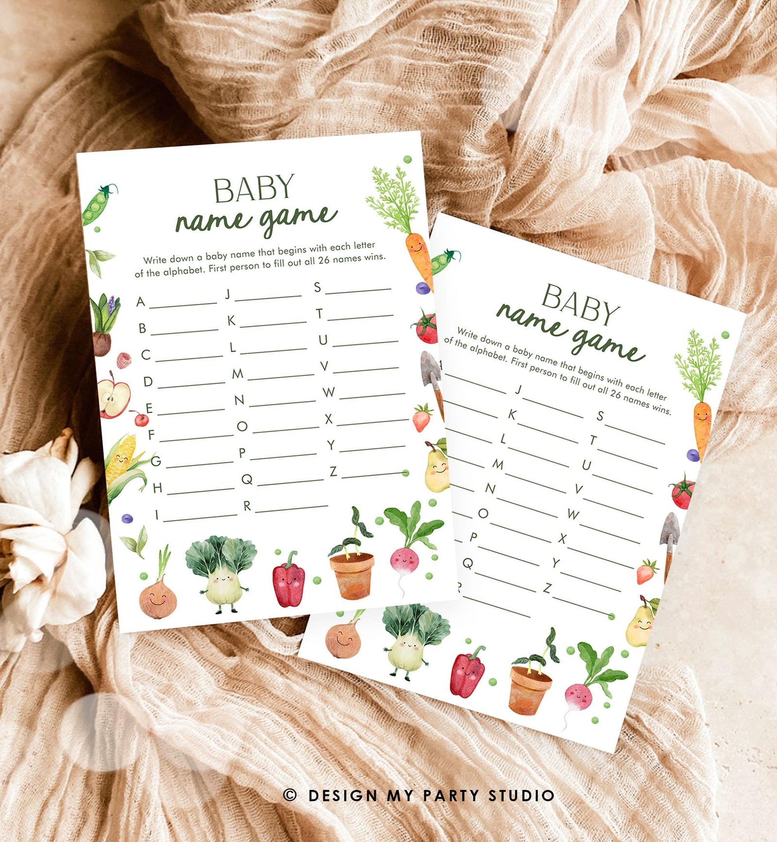 Editable Locally Grown Baby Shower Games Bundle Little Sprout Shower Farmers Market Gender Neutral Digital Download Template Printable 0544