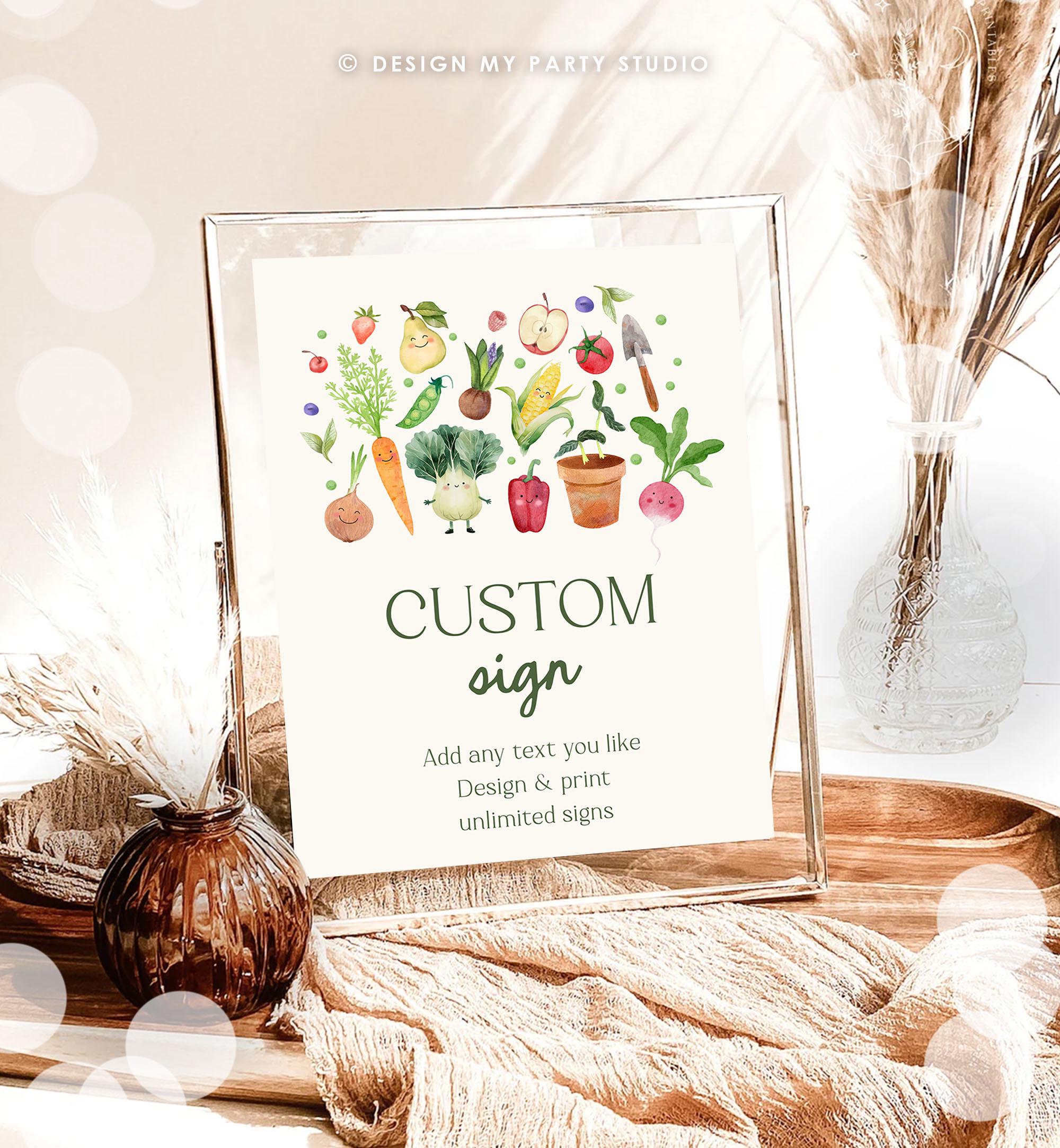 Editable Custom Sign Locally Grown Baby Shower Little Sprout Farmers Market Table Sign Birthday 8x10 Digital Template Printable 0544