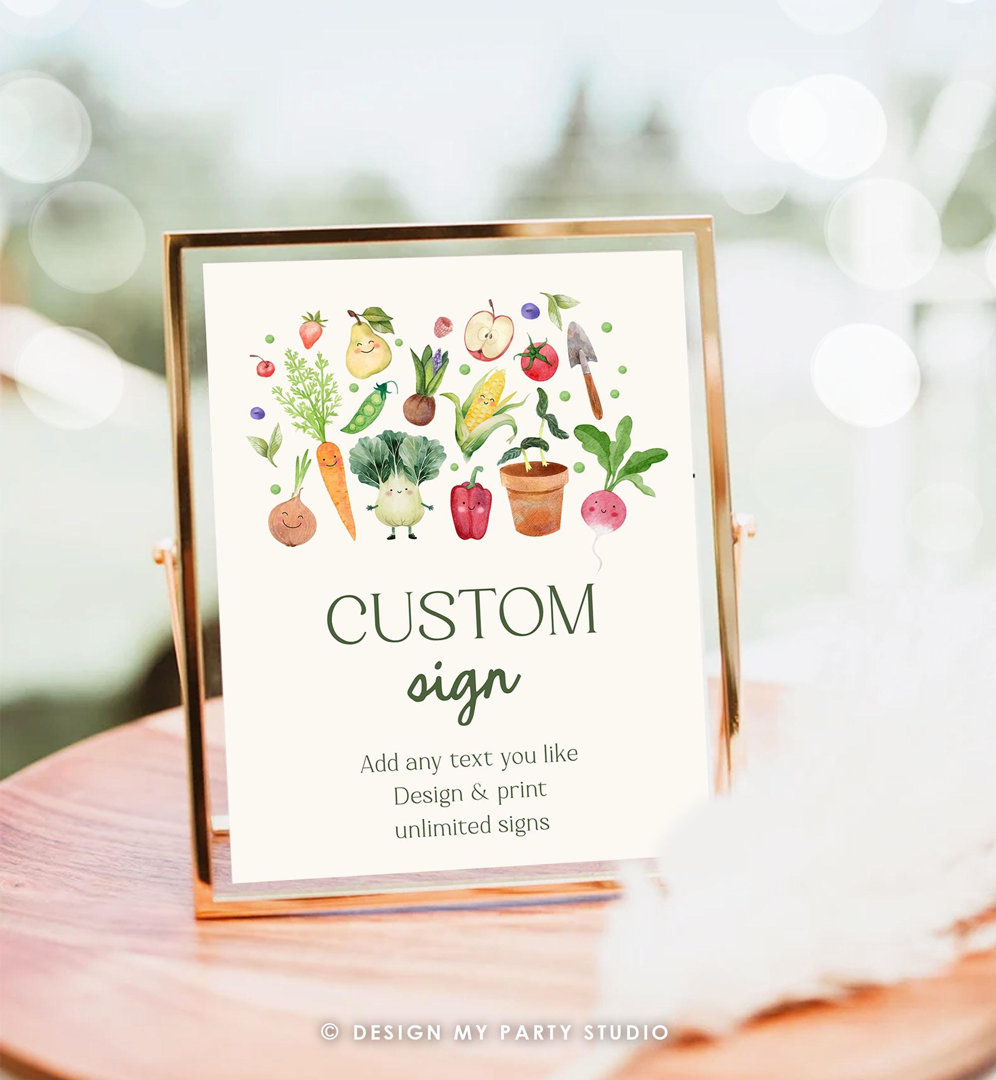 Editable Custom Sign Locally Grown Baby Shower Little Sprout Farmers Market Table Sign Birthday 8x10 Digital Template Printable 0544