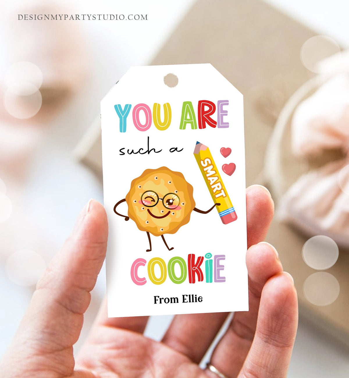 Editable You Are Such a Smart Cookie Tag Graduation Tag Teacher Tag End of School Classroom Chip Cookie Tag Corjl Template Printable 0464