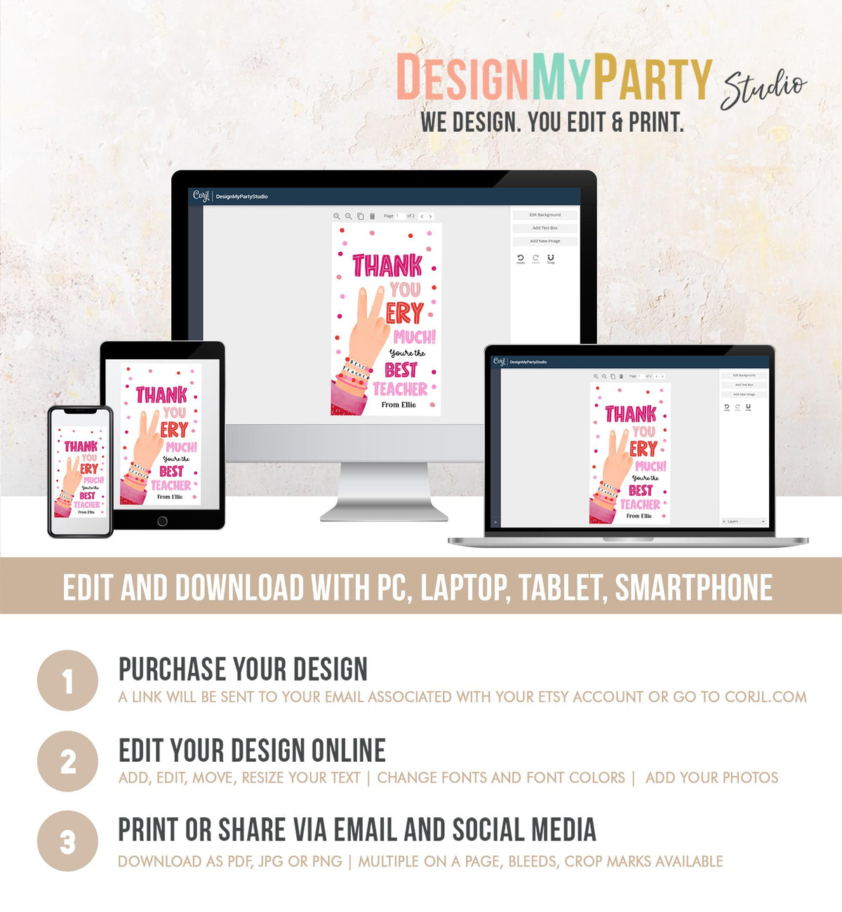 Editable Friendship Bracelet Teacher Appreciation Tag In Our Teacher Classroom School Favor Tag Era Gift Digital Template Printable 0464