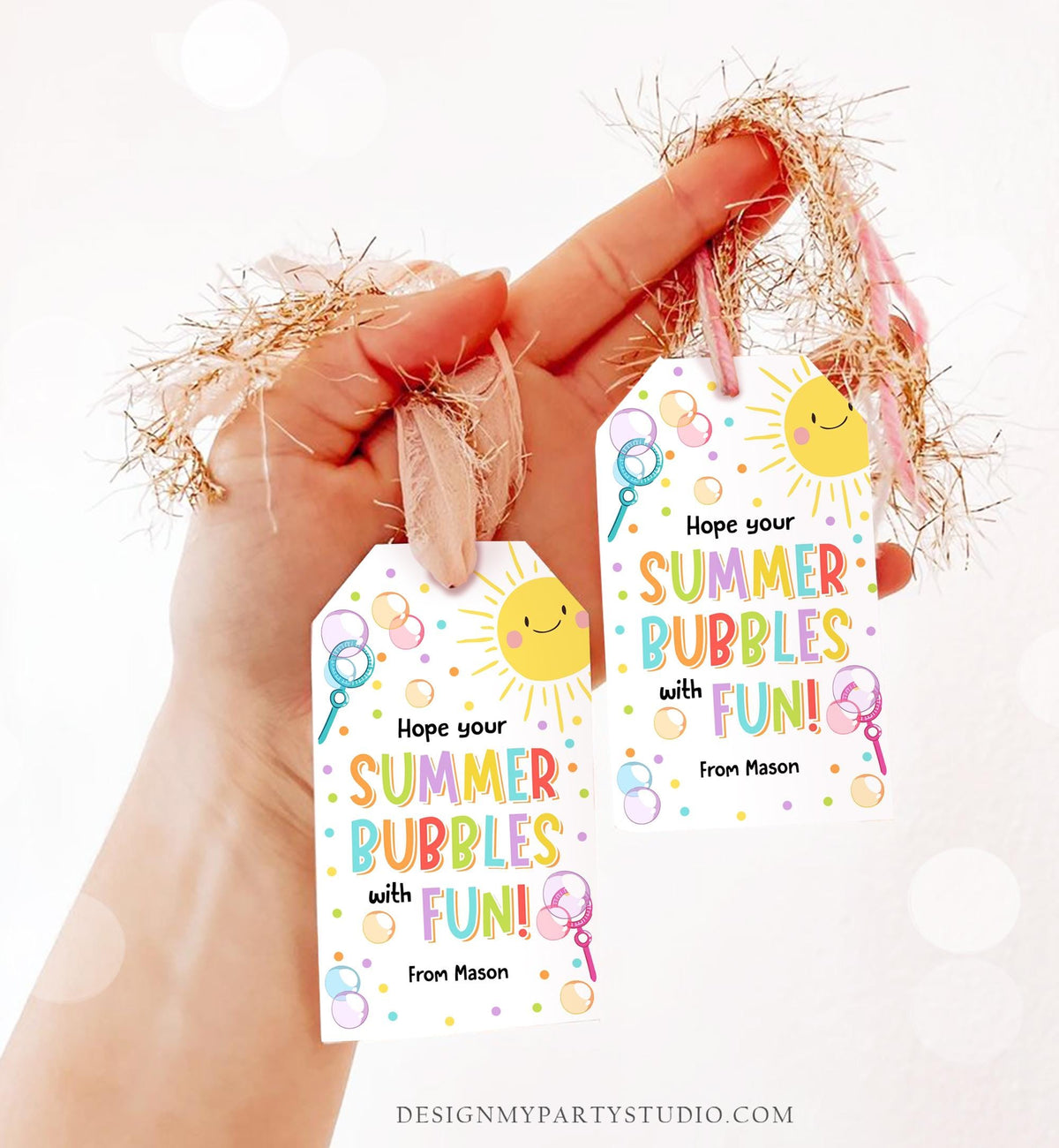 Editable Hope Your Summer Bubbles Fun Teacher Appreciation Tag Bubble Summer Classroom School Favor Tag Gift Digital Template Printable 0464