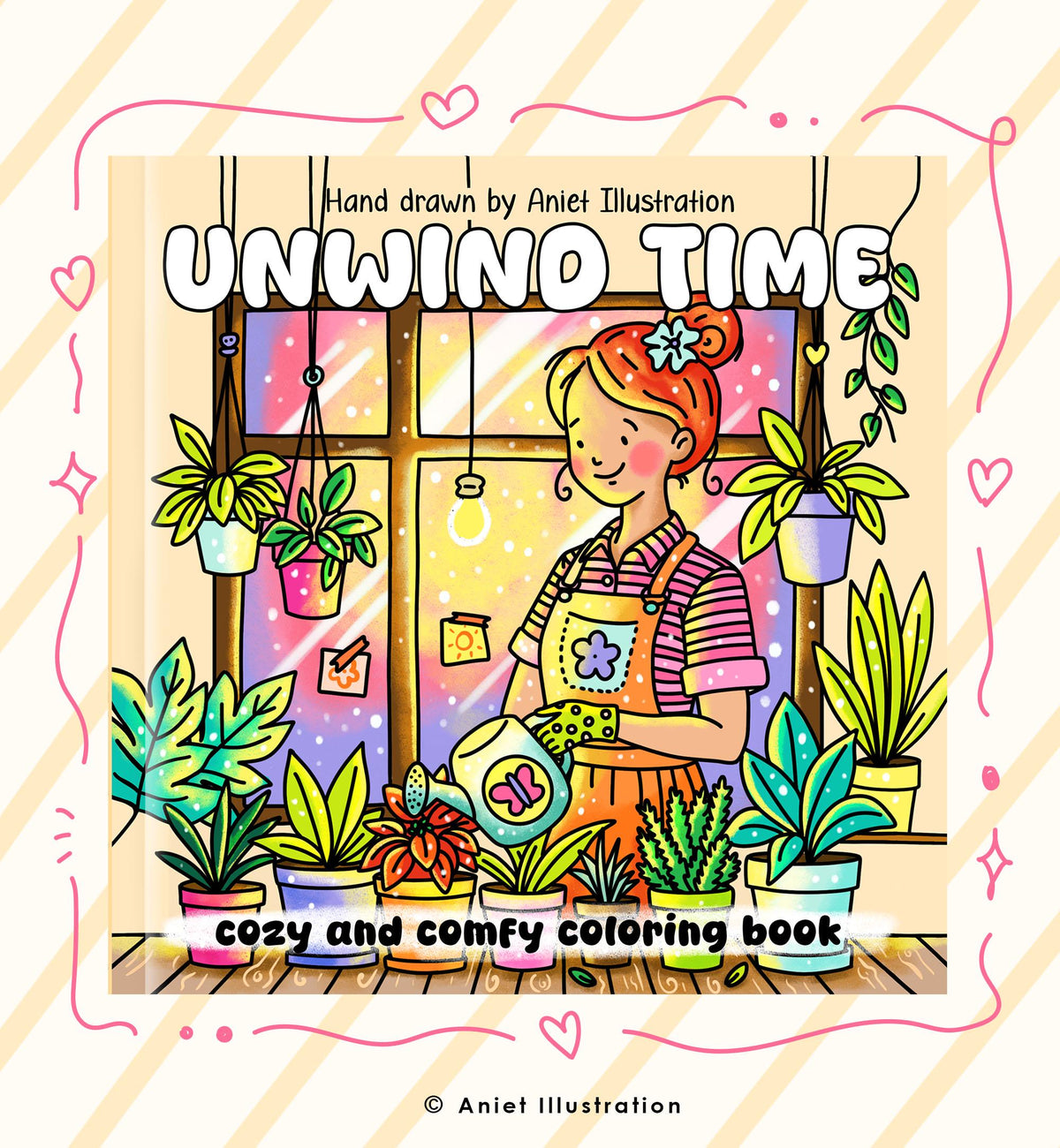 Cute and Comfy Coloring Pages for Adults Unwind Time Bold and Easy Girl Life 10 pages PDF Digital Coloring Printable Instant Download 0547