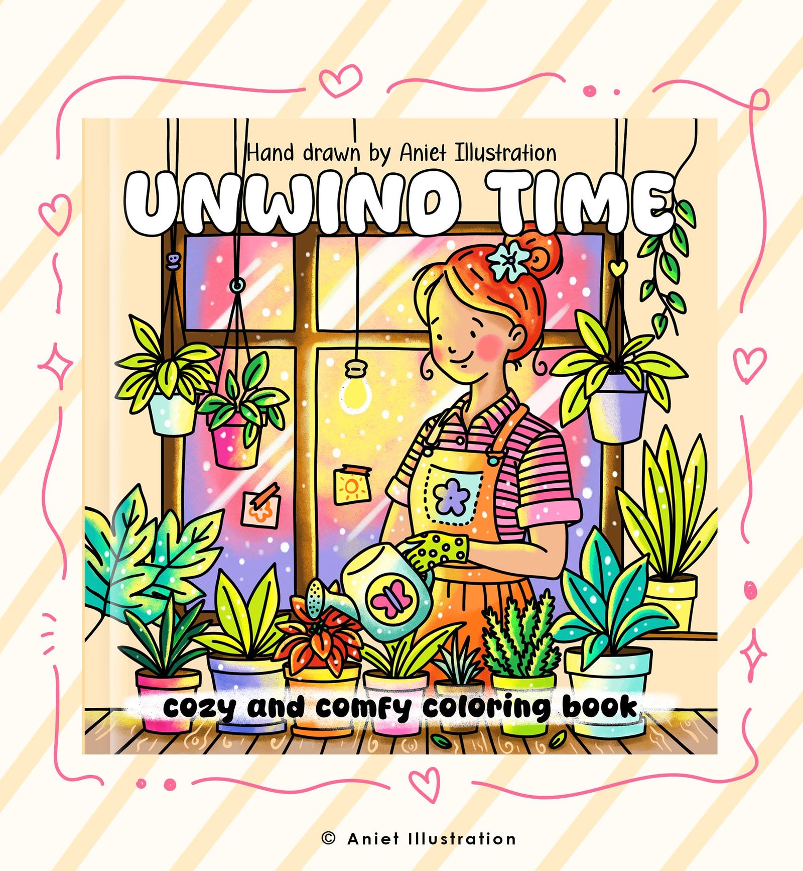 Cute and Comfy Coloring Pages for Adults Unwind Time Bold and Easy Girl Life 10 pages PDF Digital Coloring Printable Instant Download 0547