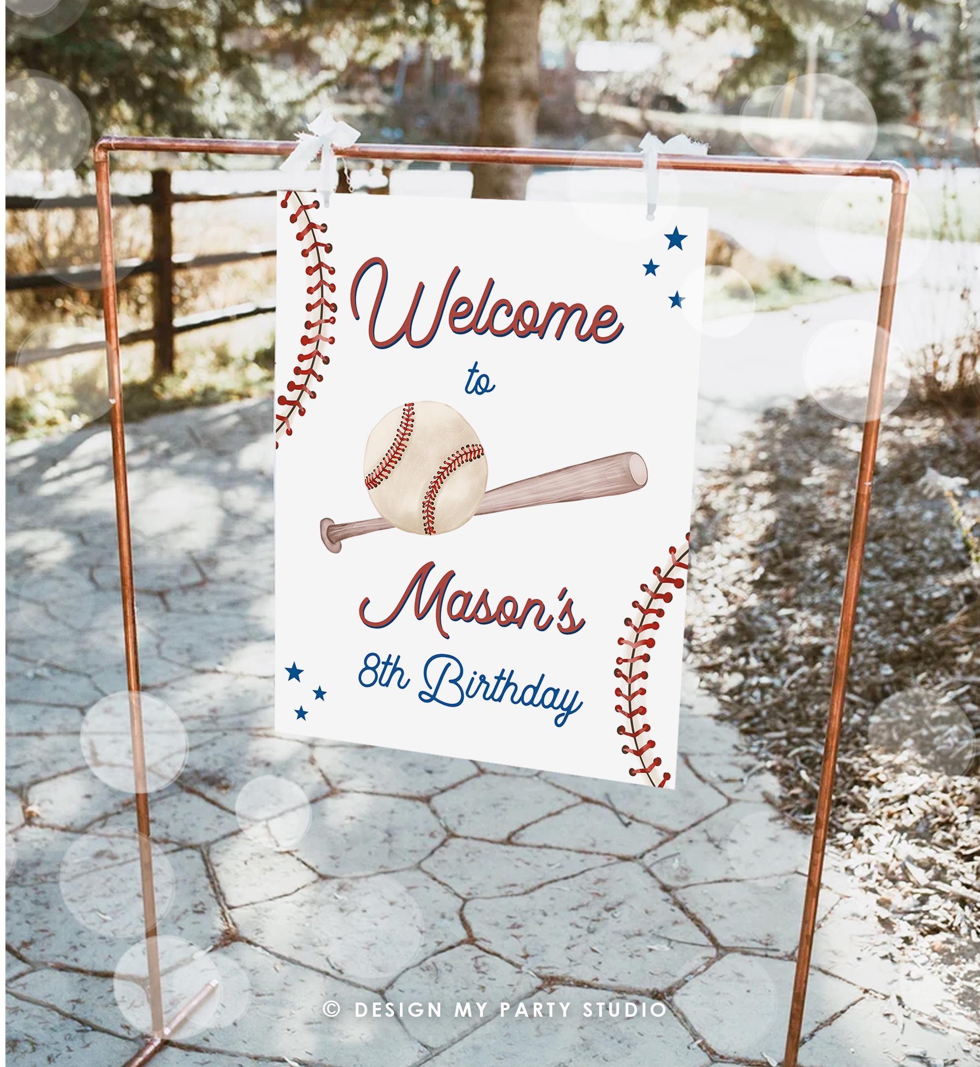Editable Baseball Birthday Welcome Sign Rookie of The Year Little Snugger First Birthday 1st Digital Download Template Printable 0492