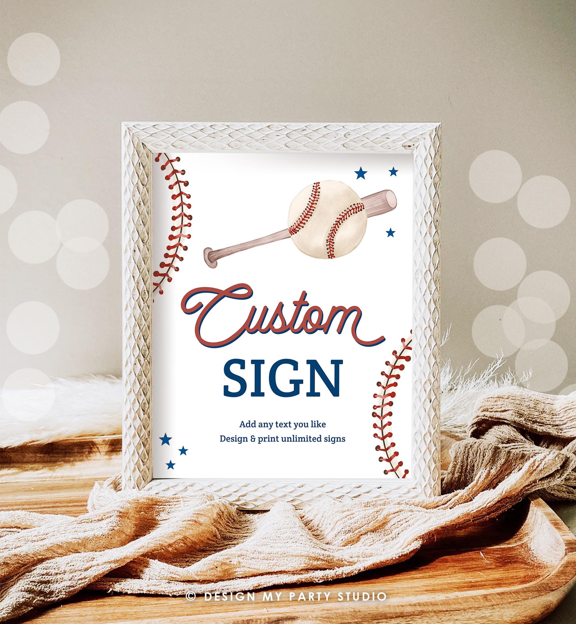 Editable Baseball Custom Sign Little Snugger Rookie of The Year Boy Girl Birthday Party Decor Table Digital Download Template Printable 0492