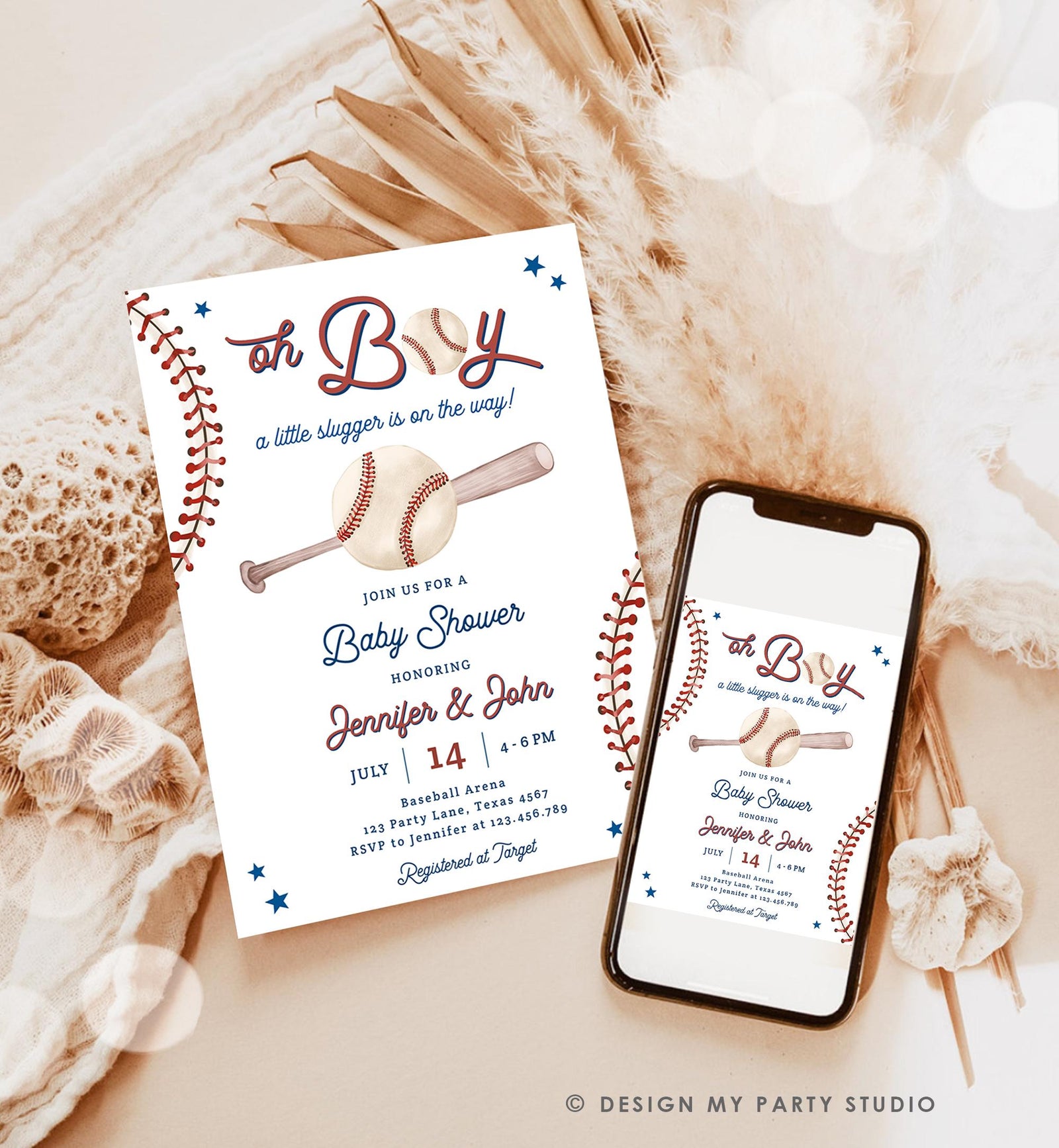 Editable Baseball Baby Shower Invitation Sports Baby Shower Baseball Little Slugger On The Way Digital Download Template Printable 0492