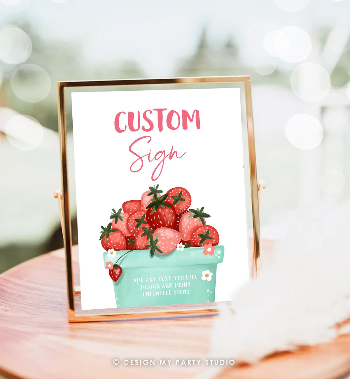 Editable Custom Sign Berry First Birthday Sign Berry Sweet Party Decor Girl Strawberries Strawberry Market Digital Download Printable 0506