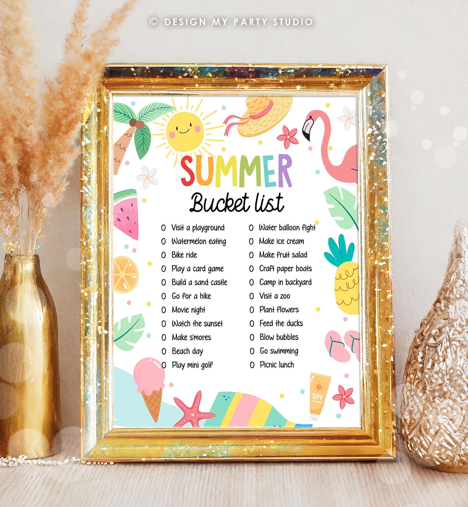 Editable Summer Bucket List Countdown Summer Activity List Family Planner Checklist Summer Break Instant Digital Download Printable 0549
