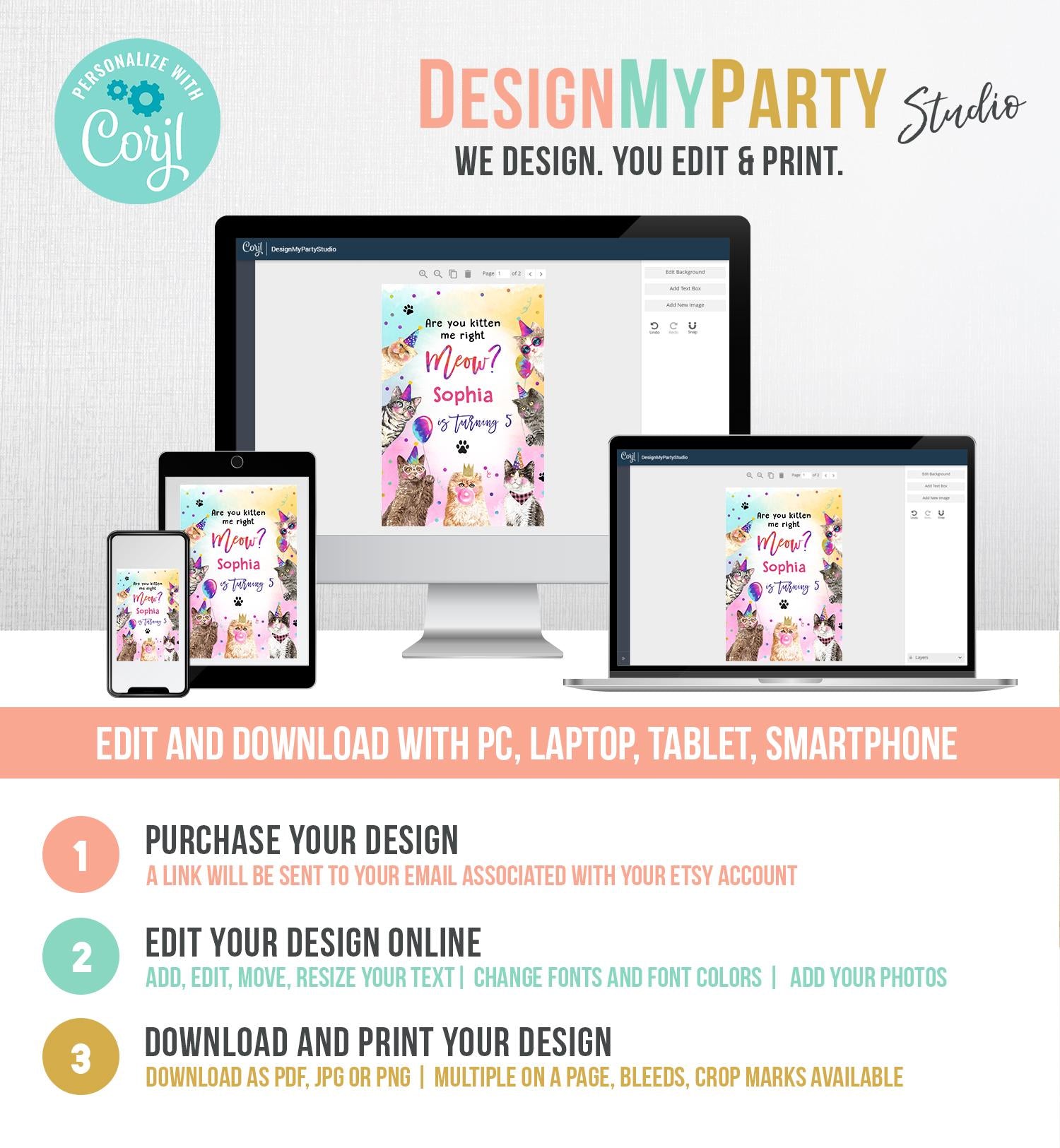 Editable Cats Kittens Juice Pouch Label Juice Favors Are You Kitten Meow Pawty Girl Birthday Party Digital Download Template Printable 0460